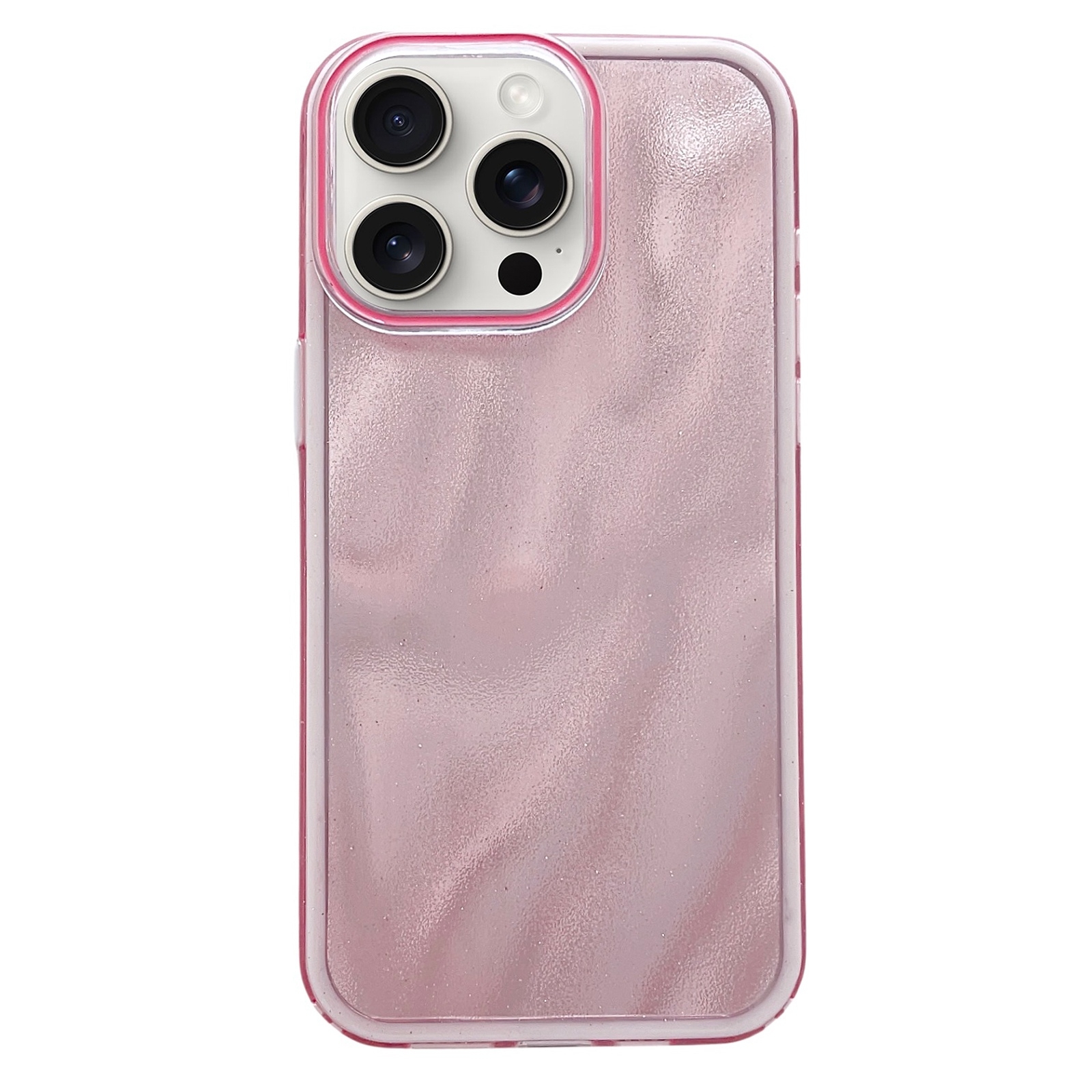 For iPhone 14 Pro Quicksand Texture Glitter TPU Hybrid PC Phone Case(Pink) - Shopkiz.com