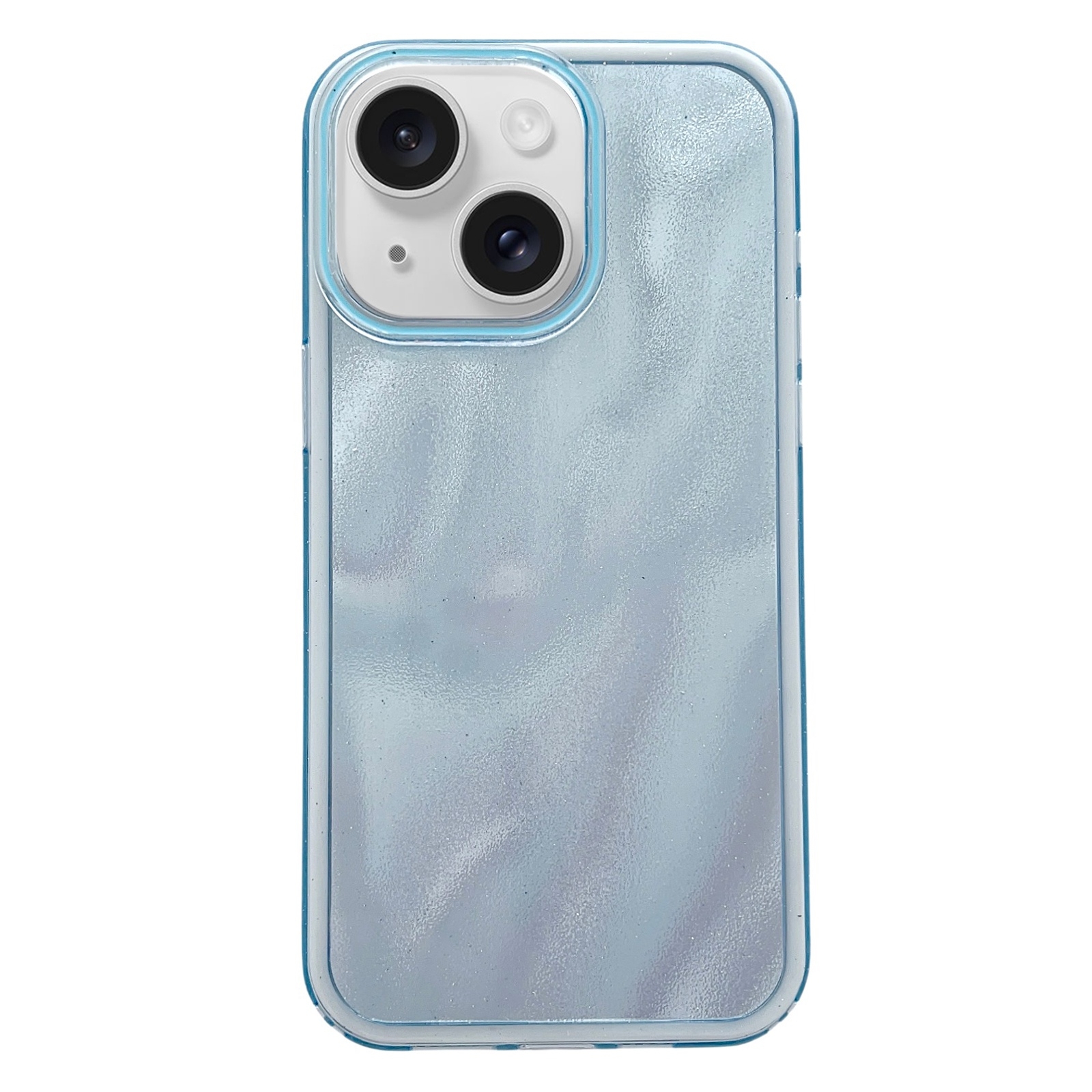 For iPhone 15 Quicksand Texture Glitter TPU Hybrid PC Phone Case(Blue) - Shopkiz.com
