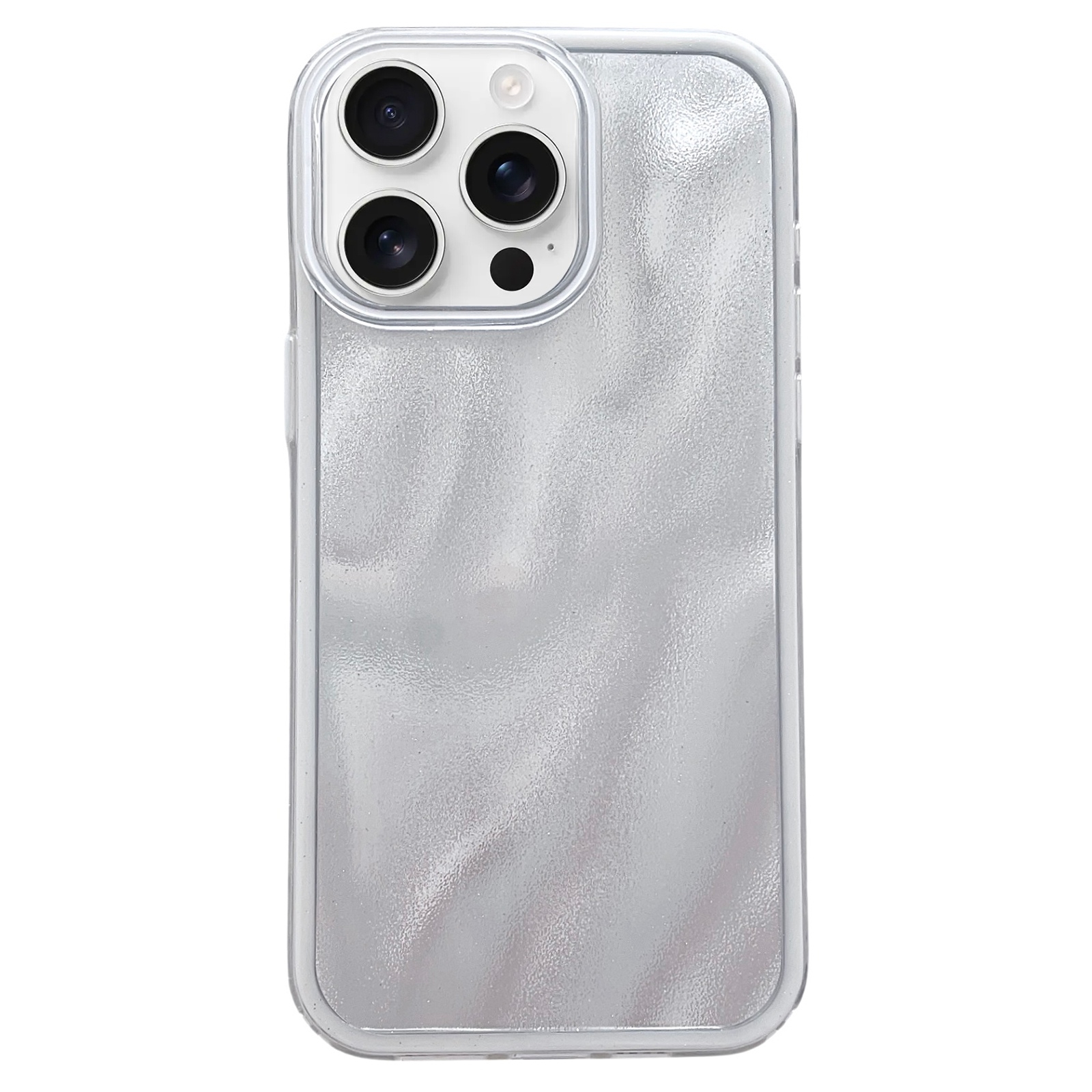 For iPhone 16 Pro Quicksand Texture Glitter TPU Hybrid PC Phone Case(White) - Shopkiz.com