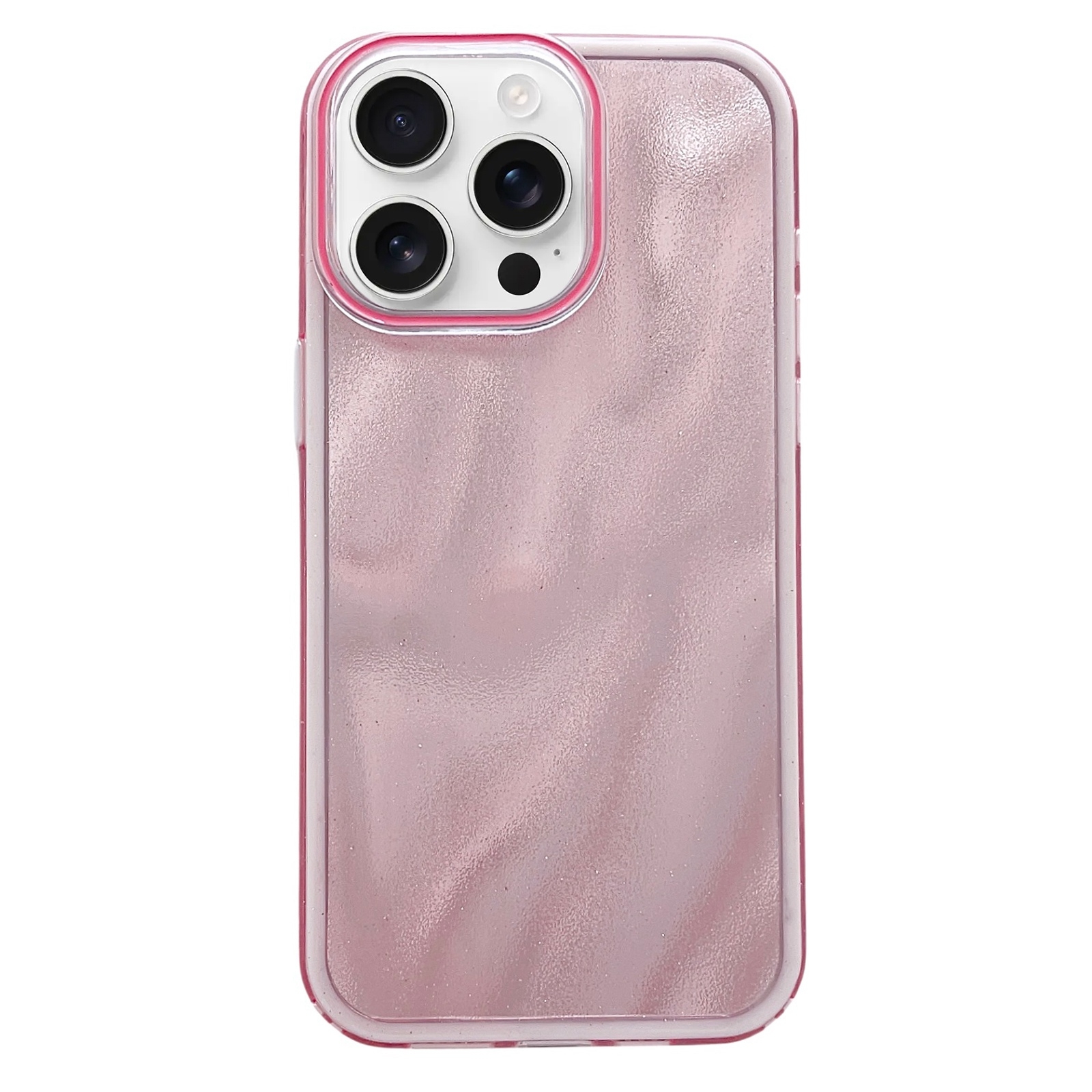 For iPhone 16 Pro Quicksand Texture Glitter TPU Hybrid PC Phone Case(Pink) - Shopkiz.com