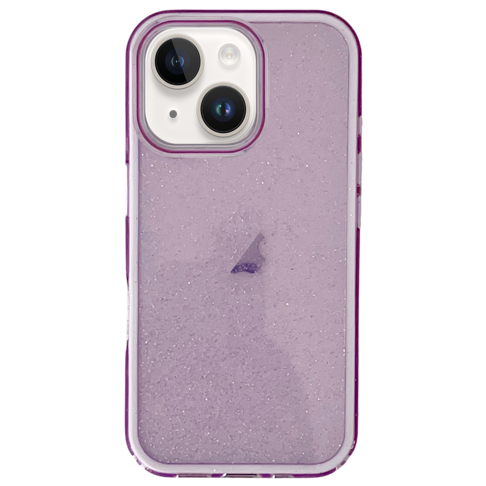 For iPhone 14 IMD 3 in 1 Glitter TPU Hybrid PC Phone Case(Purple) - Shopkiz.com
