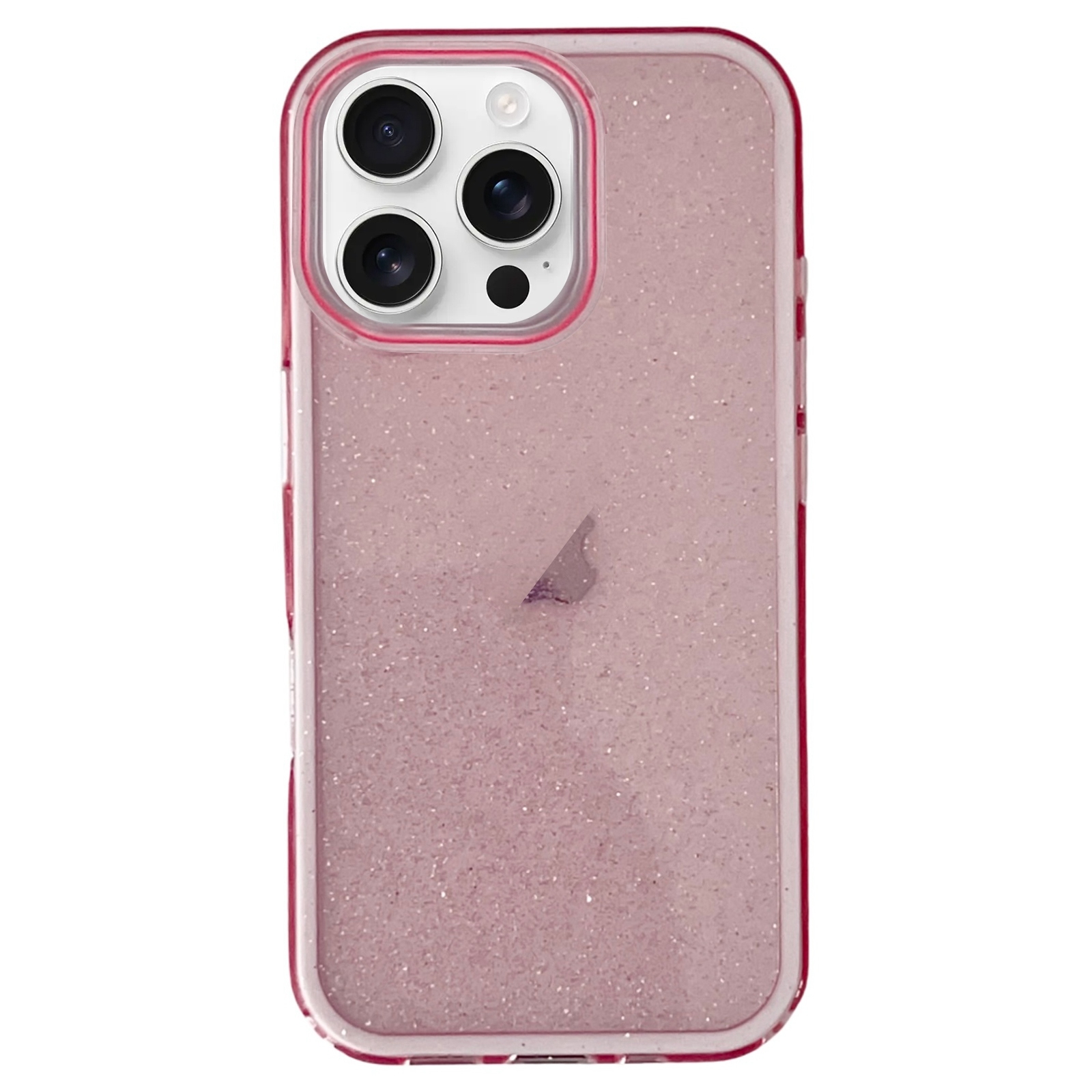 For iPhone 15 Pro IMD 3 in 1 Glitter TPU Hybrid PC Phone Case(Pink) - Shopkiz.com