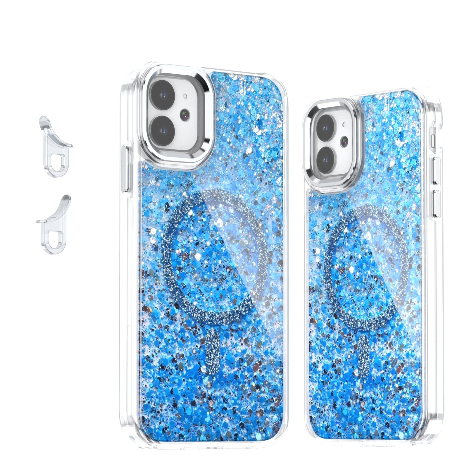 For iPhone 11 Epoxy Glitter MagSafe Magnetic TPU Phone Case(Blue) - Shopkiz.com