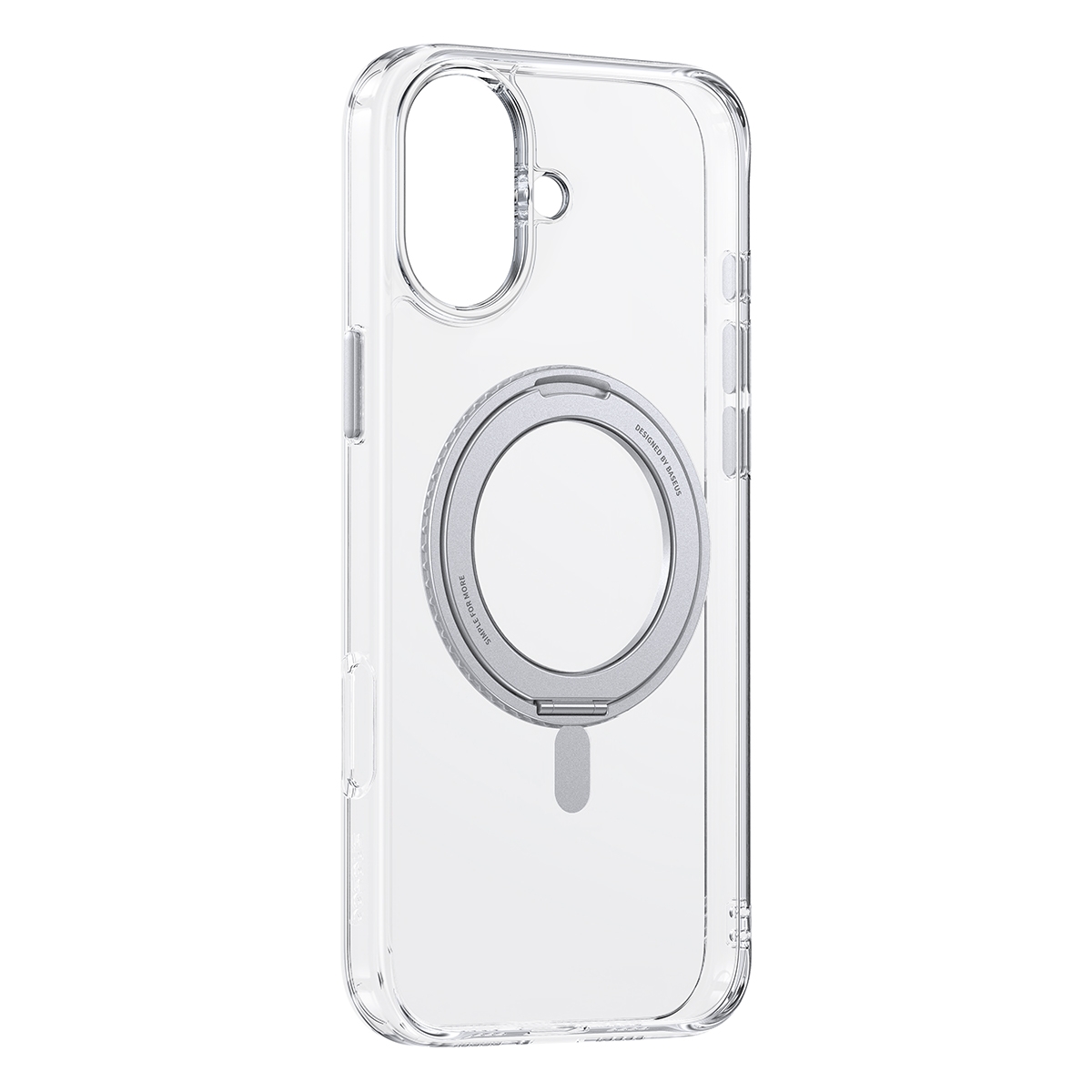 For iPhone 16 Baseus SkyRing Series 360 Ring Holder Magsafe Phone Case(Transparent) - Shopkiz.com