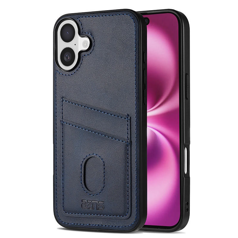 For iPhone 16 AZNS K1 Series Card Slot Business Phone Case(Blue) - Shopkiz.com