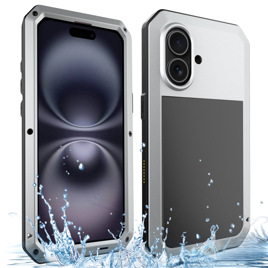 For iPhone 16 Shockproof IP54 Life Waterproof Phone Case(Silver) - Shopkiz.com