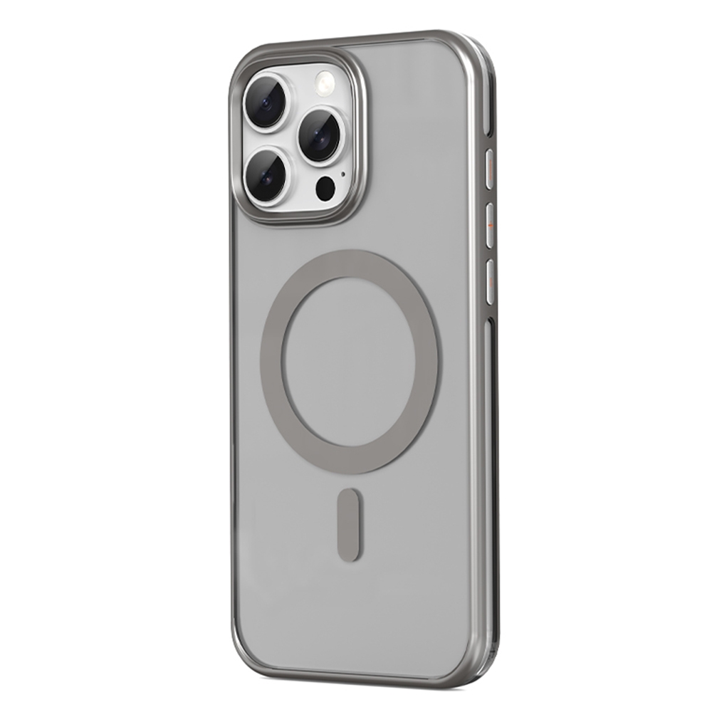 For iPhone 16 Pro Max Mutural Airbag Anti-fall MagSafe Magnetic Phone Case(Grey) - Shopkiz.com
