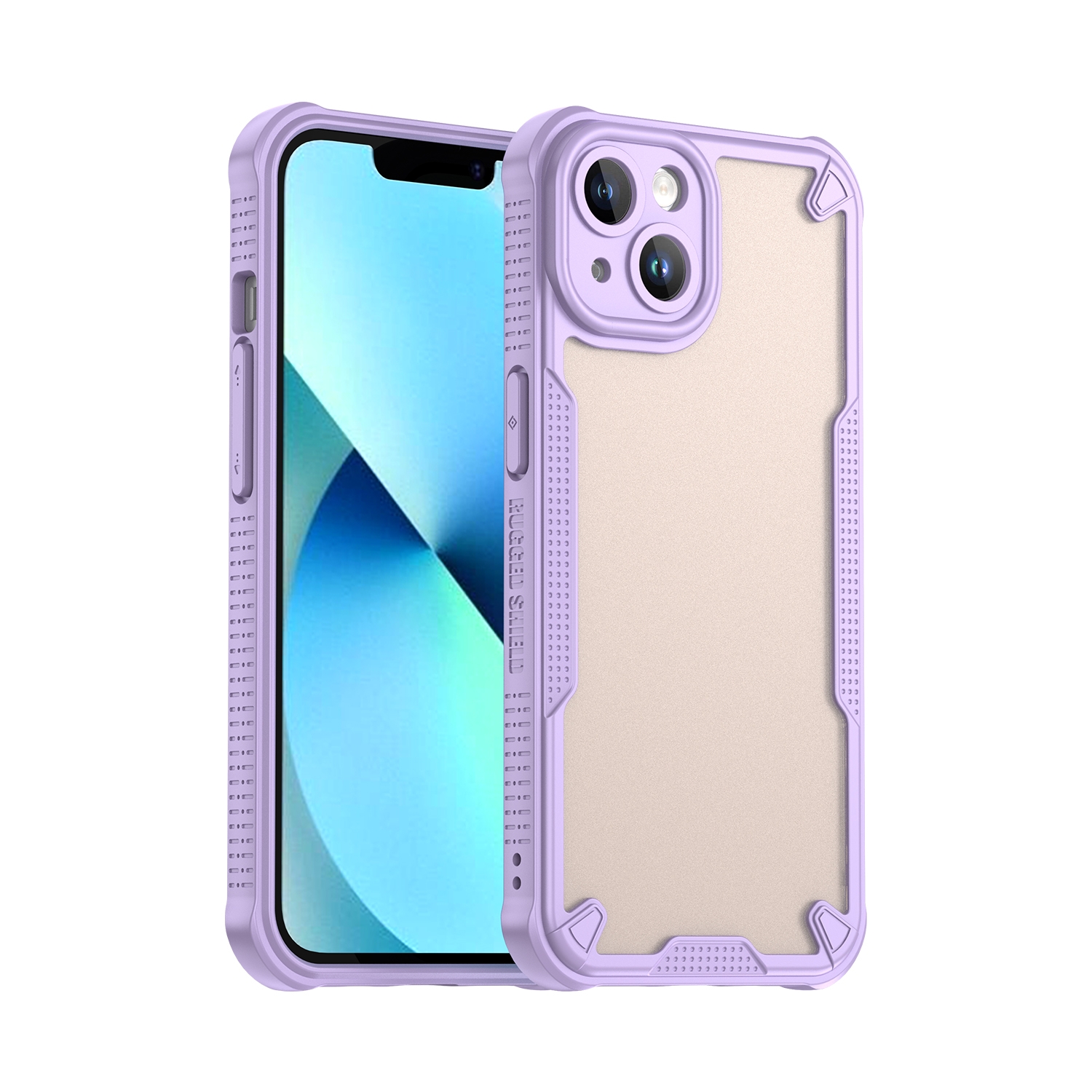 For iPhone 14 Armor Glaze PC Hybrid TPU Phone Case(Purple) - Shopkiz.com