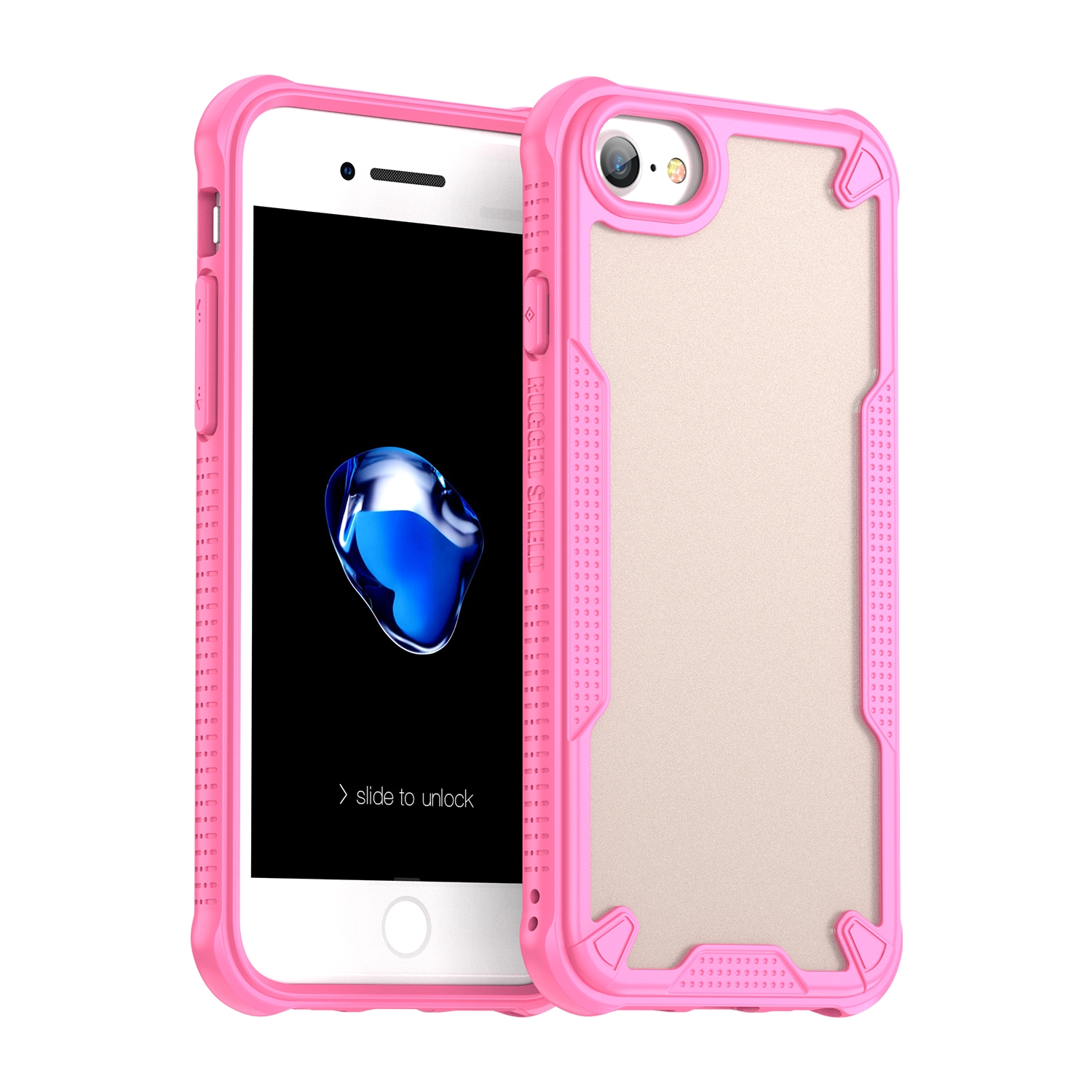 For iPhone 7 Armor Glaze PC Hybrid TPU Phone Case(Pink) - Shopkiz.com