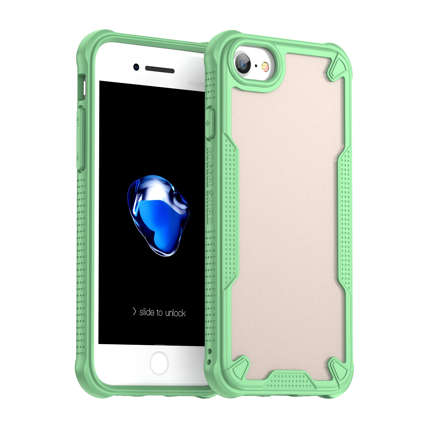 For iPhone 8 Armor Glaze PC Hybrid TPU Phone Case(Green) - Shopkiz.com