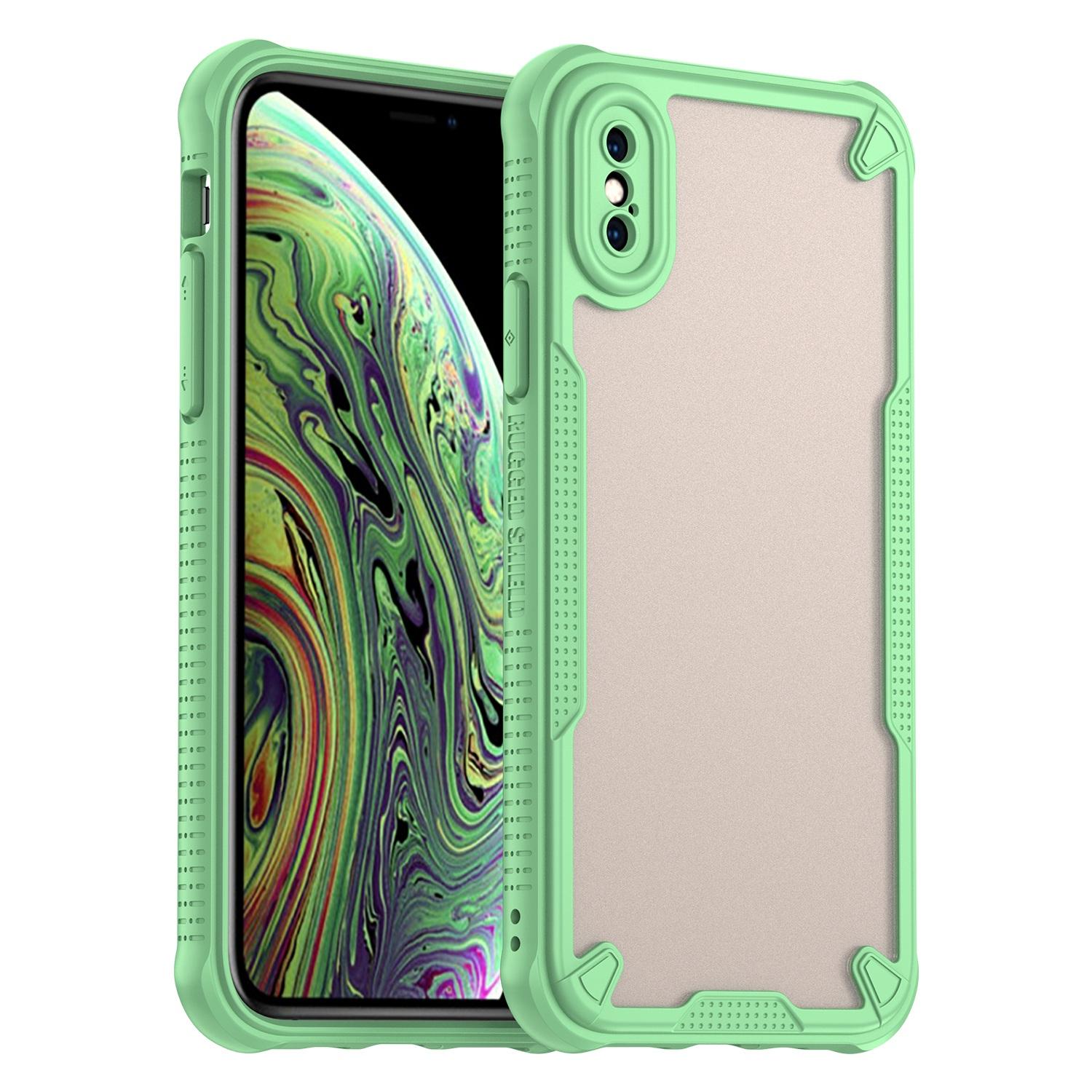 For iPhone XS Armor Glaze PC Hybrid TPU Phone Case(Green) - Shopkiz.com