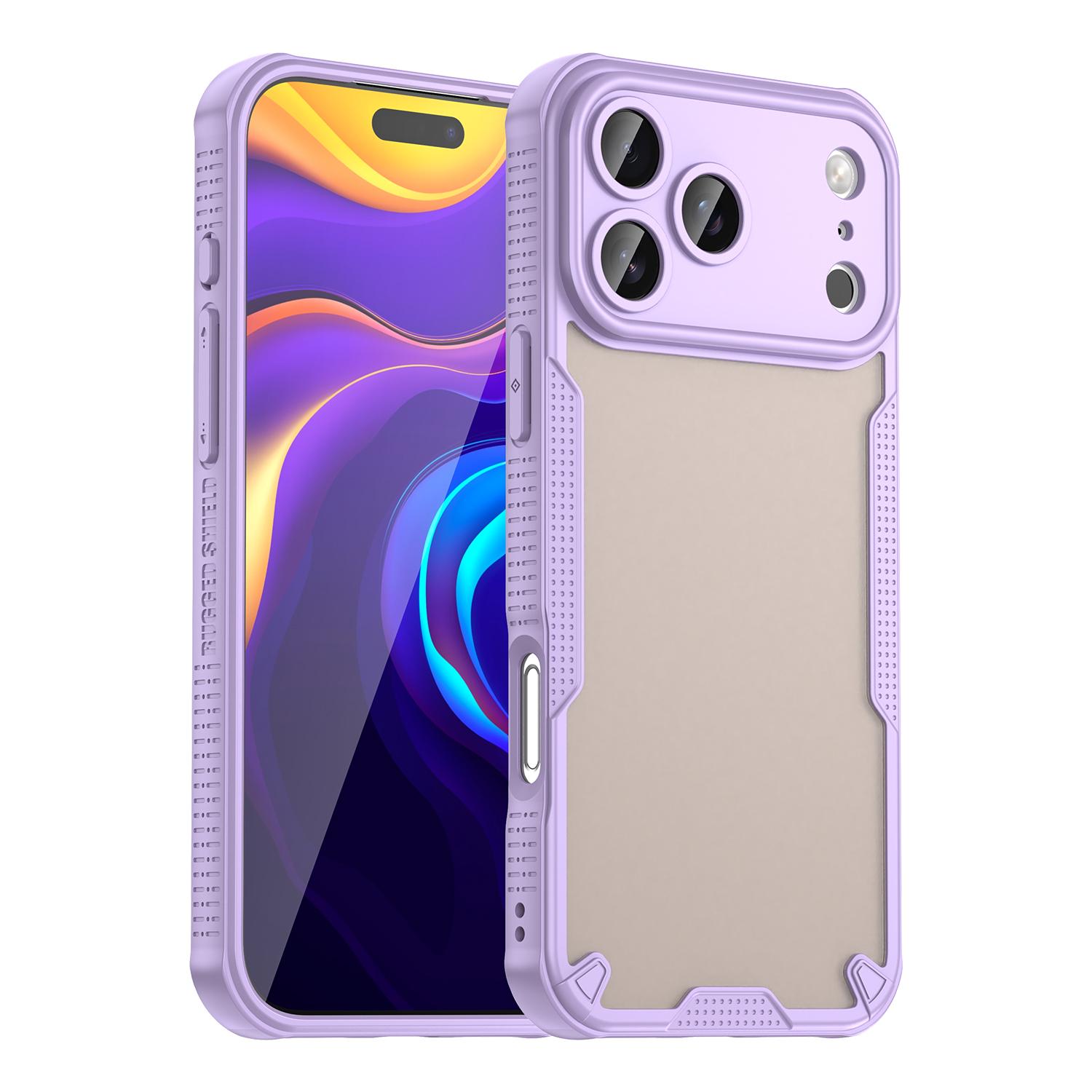 For iPhone 17 Pro Max Armor Glaze PC Hybrid TPU Phone Case(Purple) - Shopkiz.com