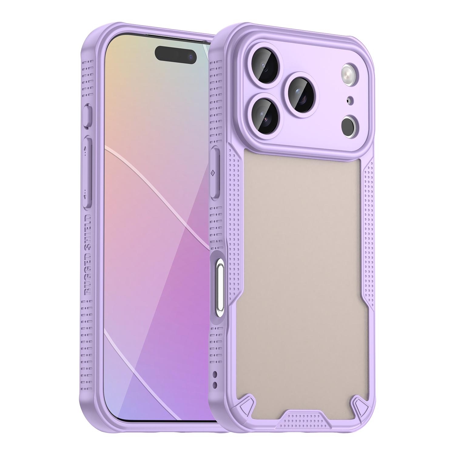 For iPhone 17 Pro Armor Glaze PC Hybrid TPU Phone Case(Purple) - Shopkiz.com