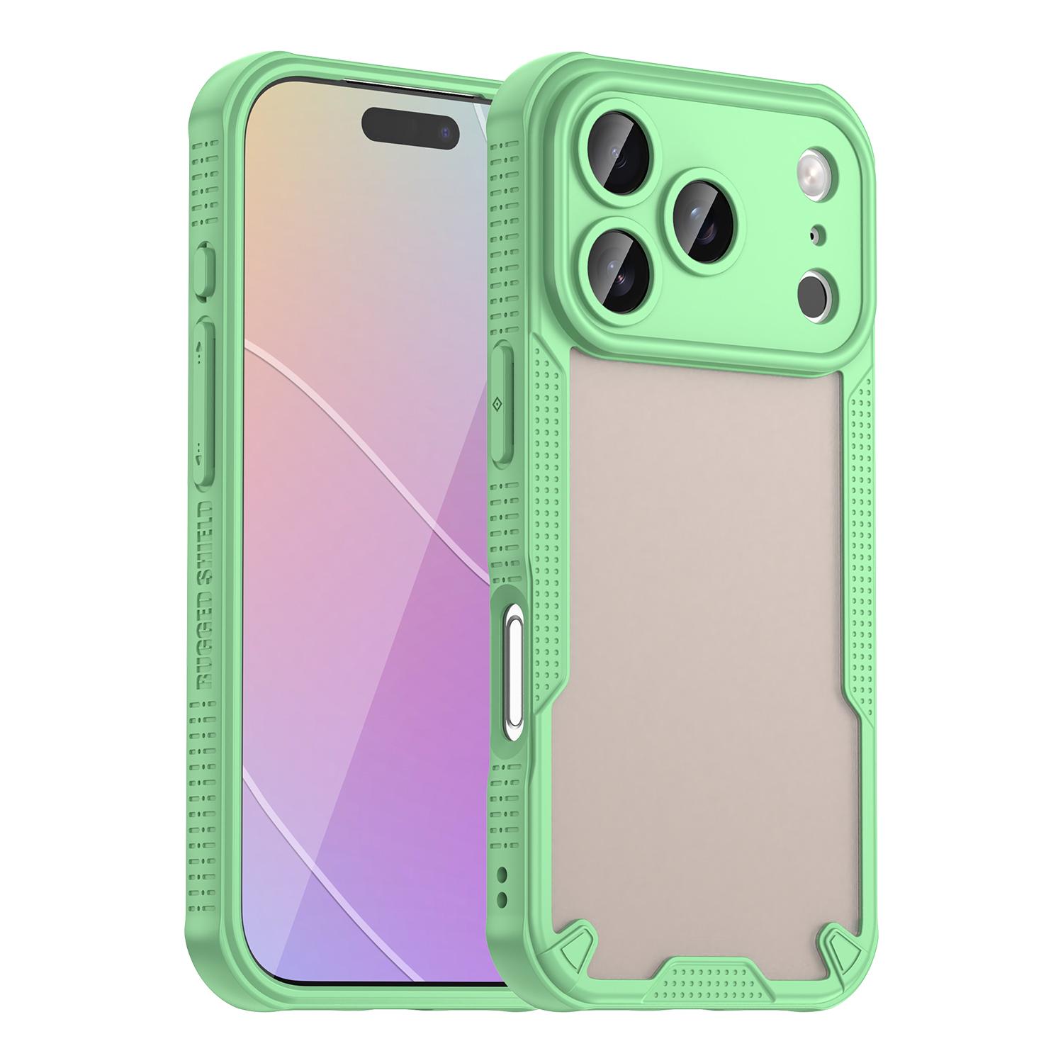 For iPhone 18 Pro Armor Glaze PC Hybrid TPU Phone Case(Green) - Shopkiz.com