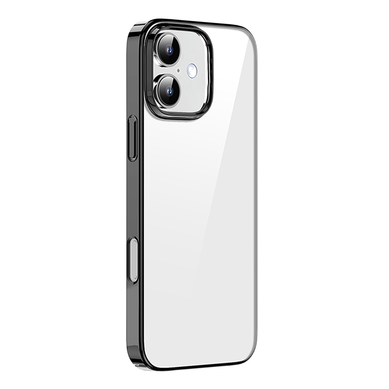 For iPhone 16 Mutural Jiantou Series Electroplating Hybrid PC Phone Case(Black) - Shopkiz.com