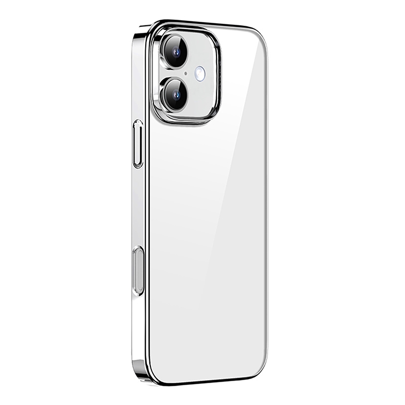 For iPhone 16 Mutural Jiantou Series Electroplating Hybrid PC Phone Case(Silver) - Shopkiz.com