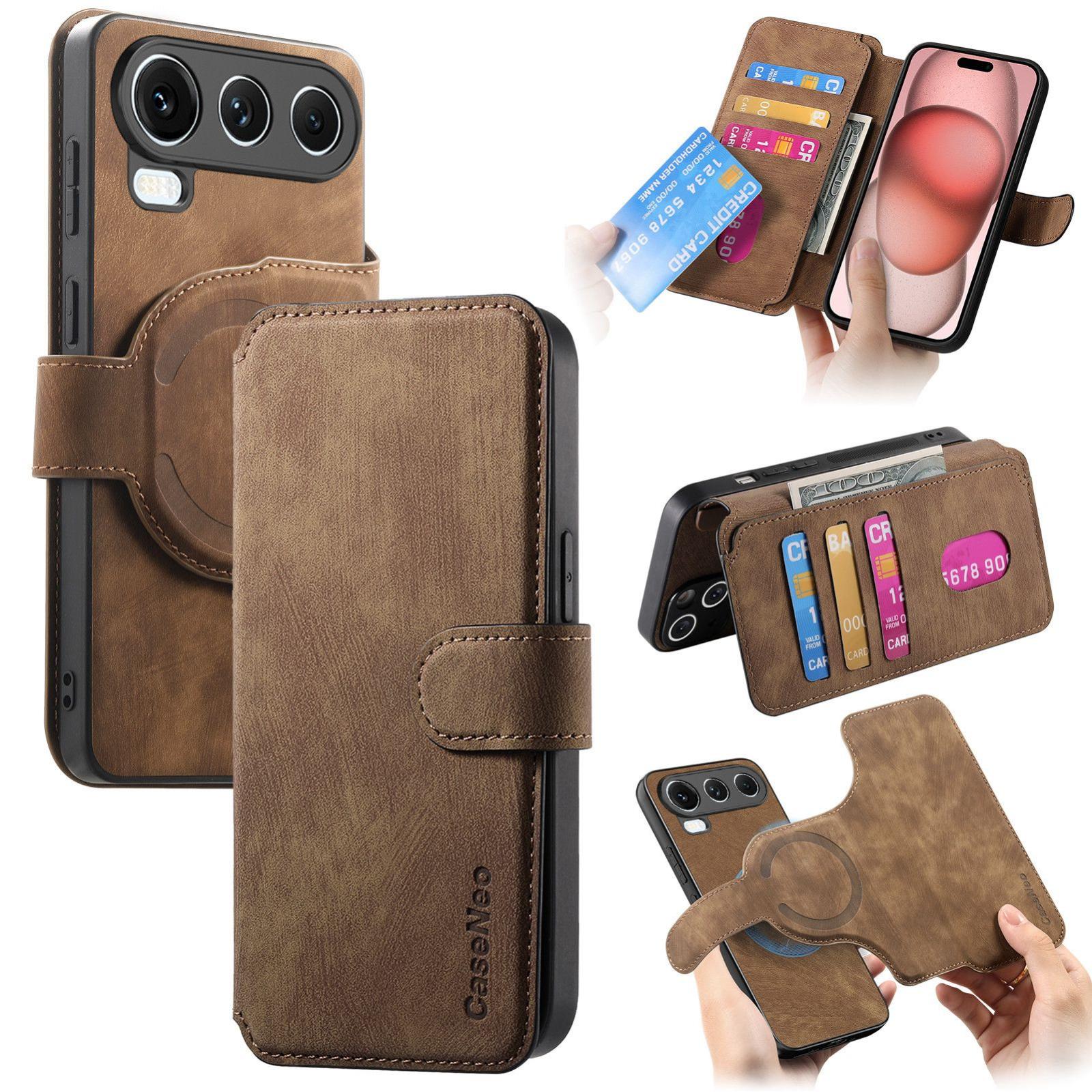 For Honor 600 Super Edition CaseNeo MagSafe RFID Anti-theft Retro Leather Phone Case(Brown) - Shopkiz.com