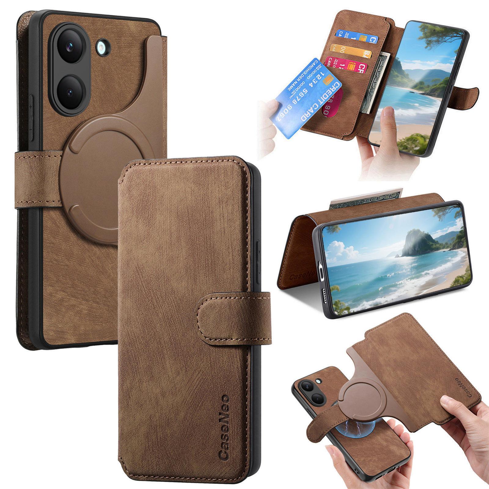For Honor Play 80 Plus 5G CaseNeo MagSafe RFID Anti-theft Retro Leather Phone Case(Brown) - Shopkiz.com