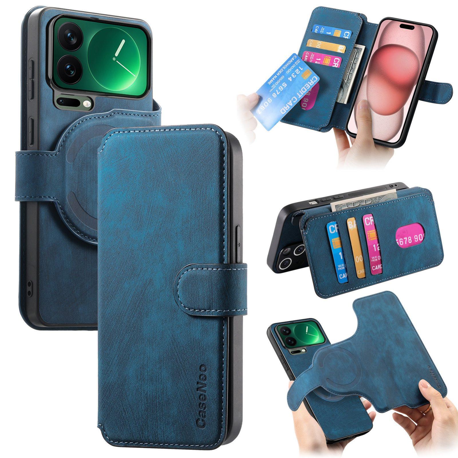 For Xiaomi 17 Pro Max CaseNeo MagSafe RFID Anti-theft Retro Leather Phone Case(Blue) - Shopkiz.com