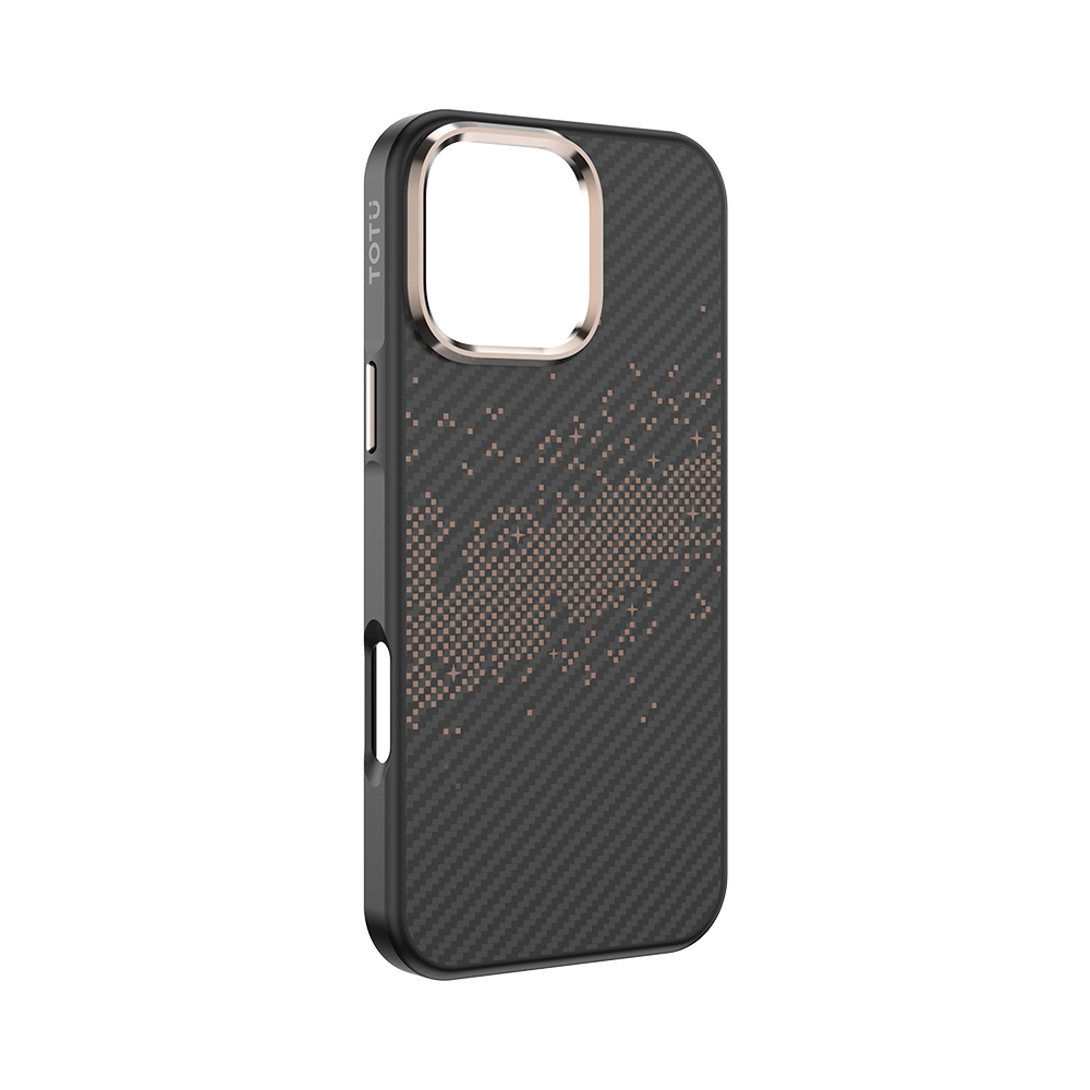 For iPhone 16 Pro TOTU PC-30 Kevlar Textured MagSafe Magnetic Phone Case(Rose Gold) - Shopkiz.com