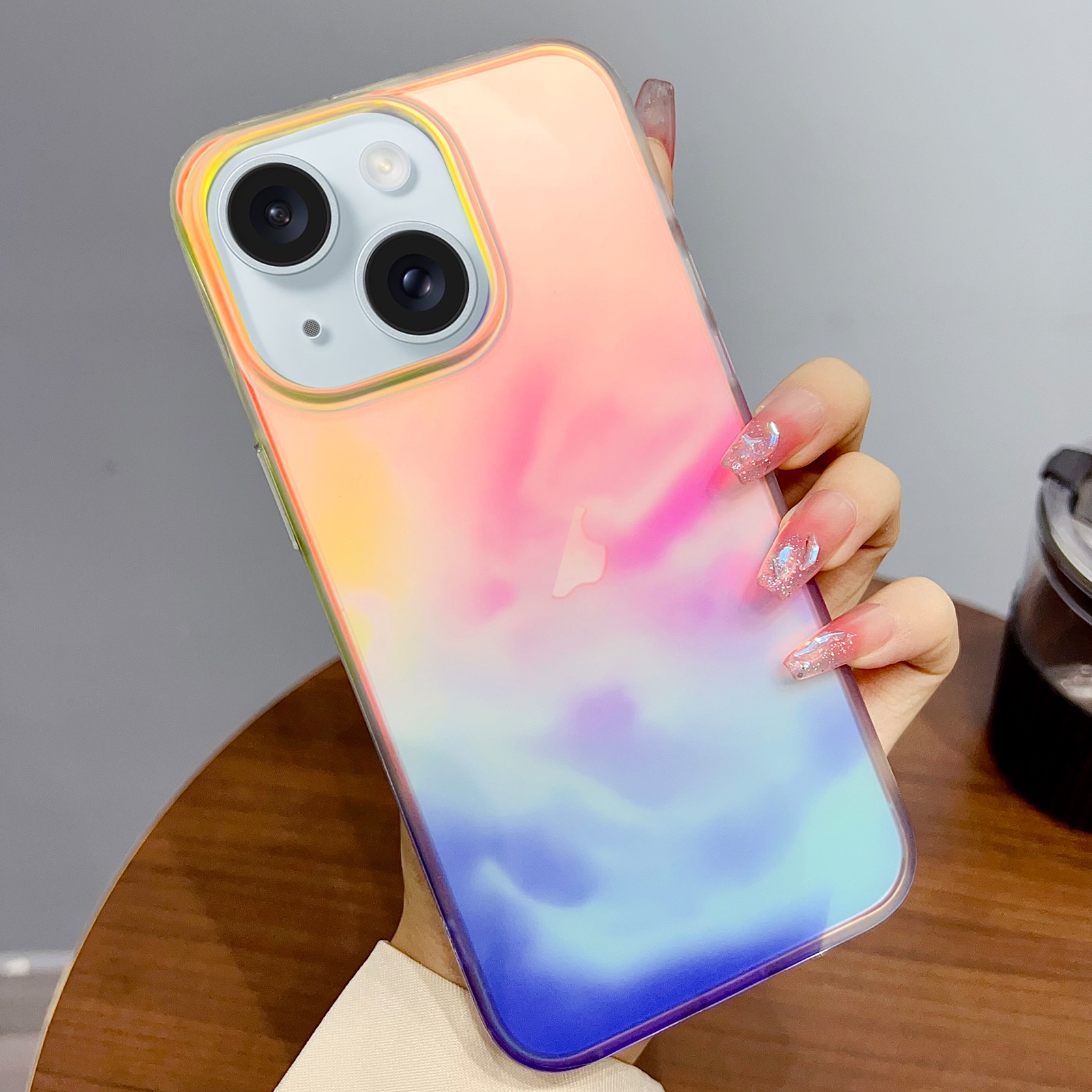 For iPhone 15 Plus Gradient IMD PC Hybrid TPU Phone Case(Colorful) - Shopkiz.com