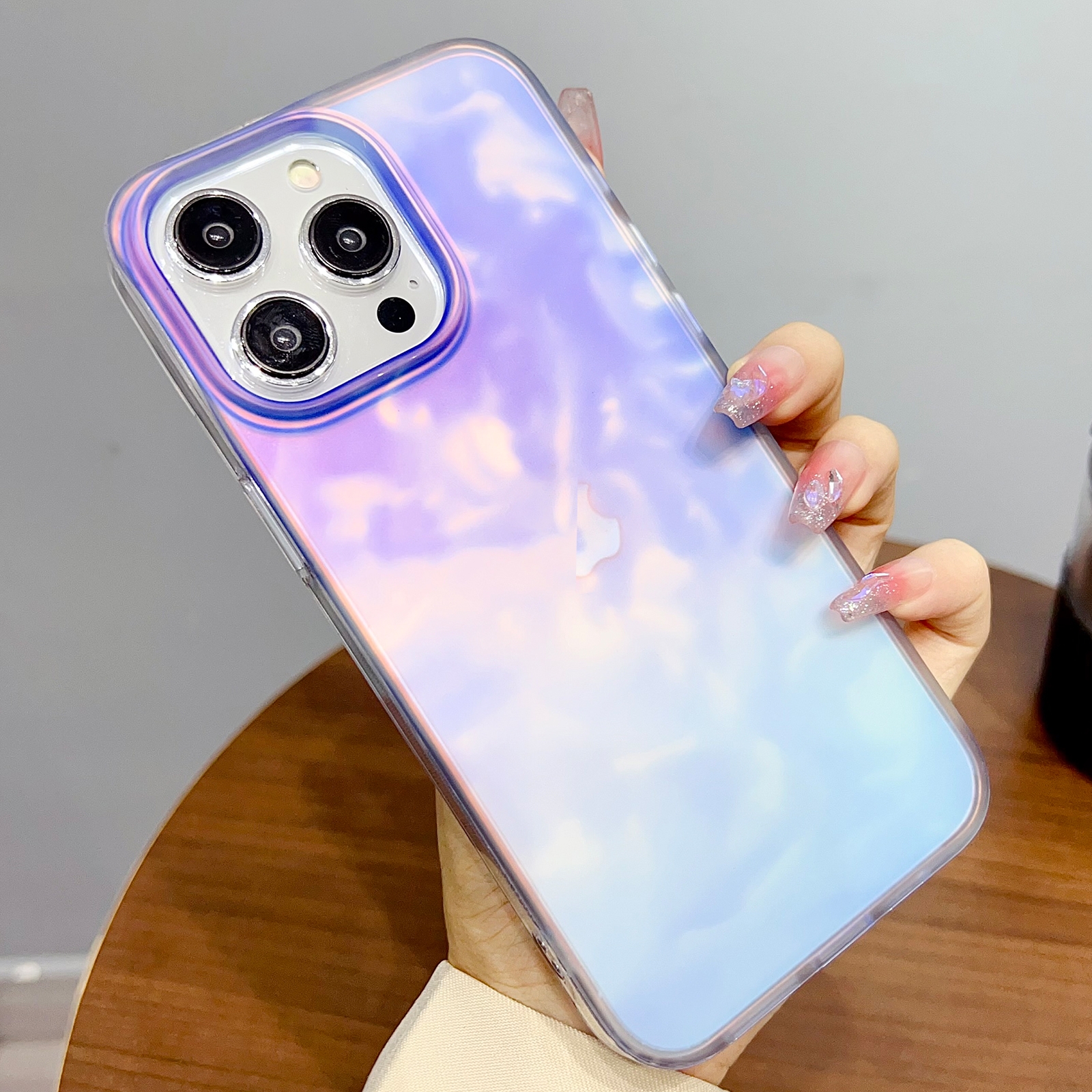 For iPhone 14 Pro Max Gradient IMD PC Hybrid TPU Phone Case(Blue) - Shopkiz.com