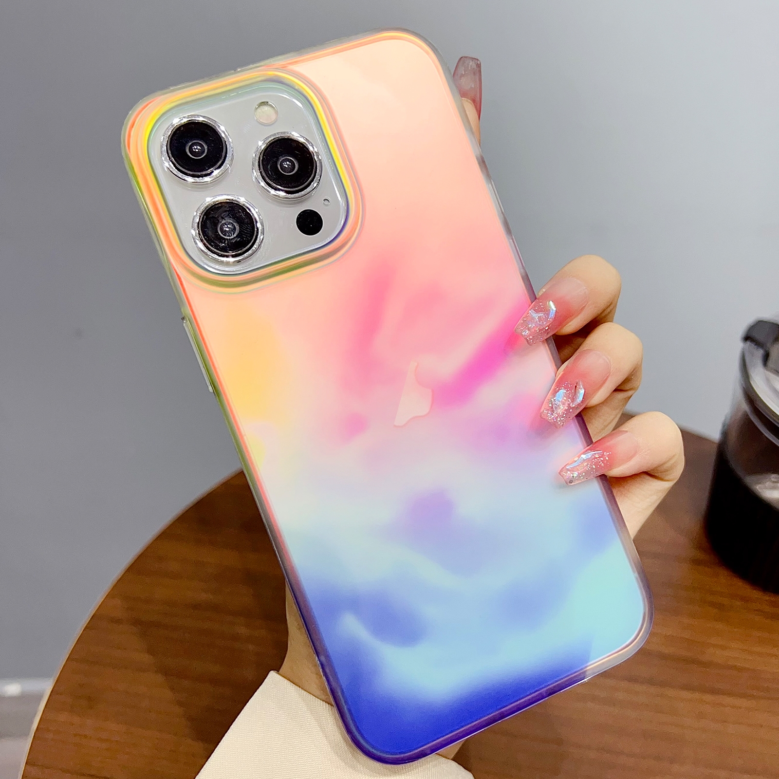 For iPhone 13 Pro Max Gradient IMD PC Hybrid TPU Phone Case(Colorful) - Shopkiz.com