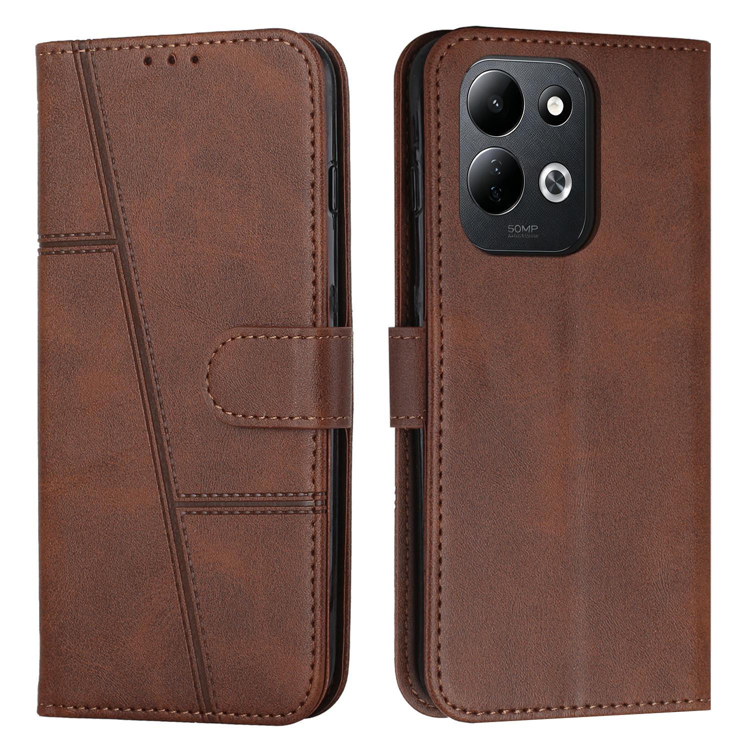 For Redmi 17 5G / 4G Global 170mm Stitching Calf Texture Buckle Leather Phone Case(Brown) - Shopkiz.com