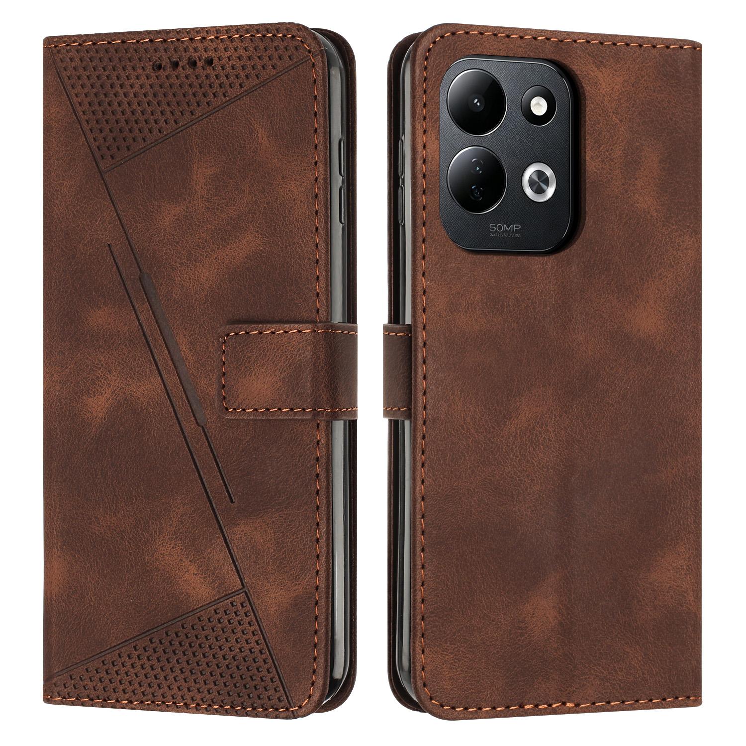 For Redmi 17 5G / 4G Global 170mm Dream Triangle Leather Phone Case with Lanyard(Brown) - Shopkiz.com