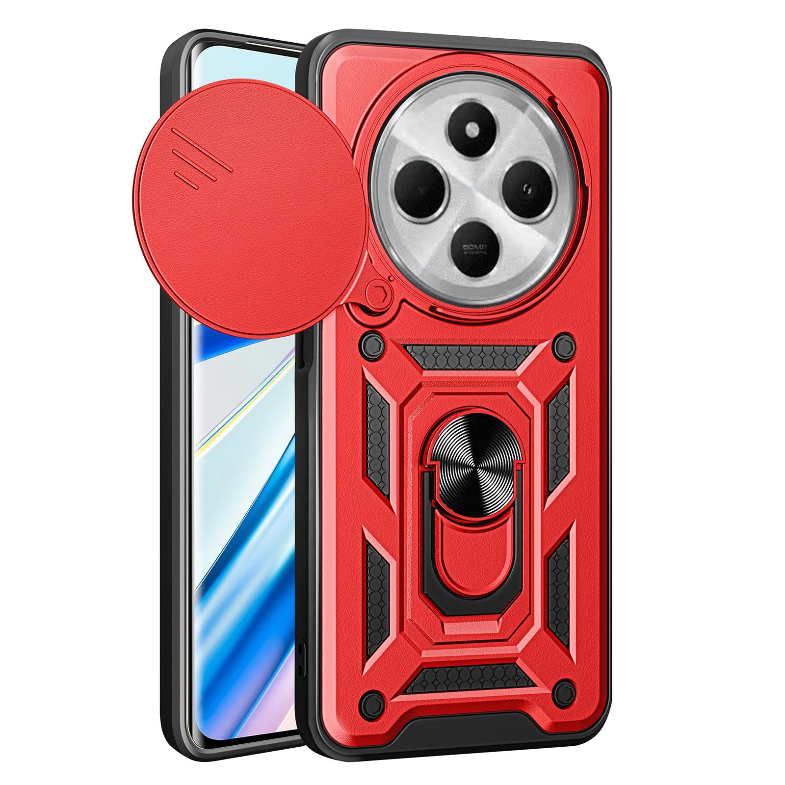 For Redmi 17C 4G 171mm Sliding Camera Cover Design TPU+PC Phone Case(Red) - Shopkiz.com