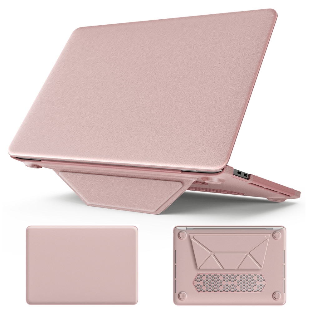 For MacBook Pro 13.3 inch M1 A2338 Business Magnetic Holder PC + PU Laptop Protective Case(Pink) - Shopkiz.com