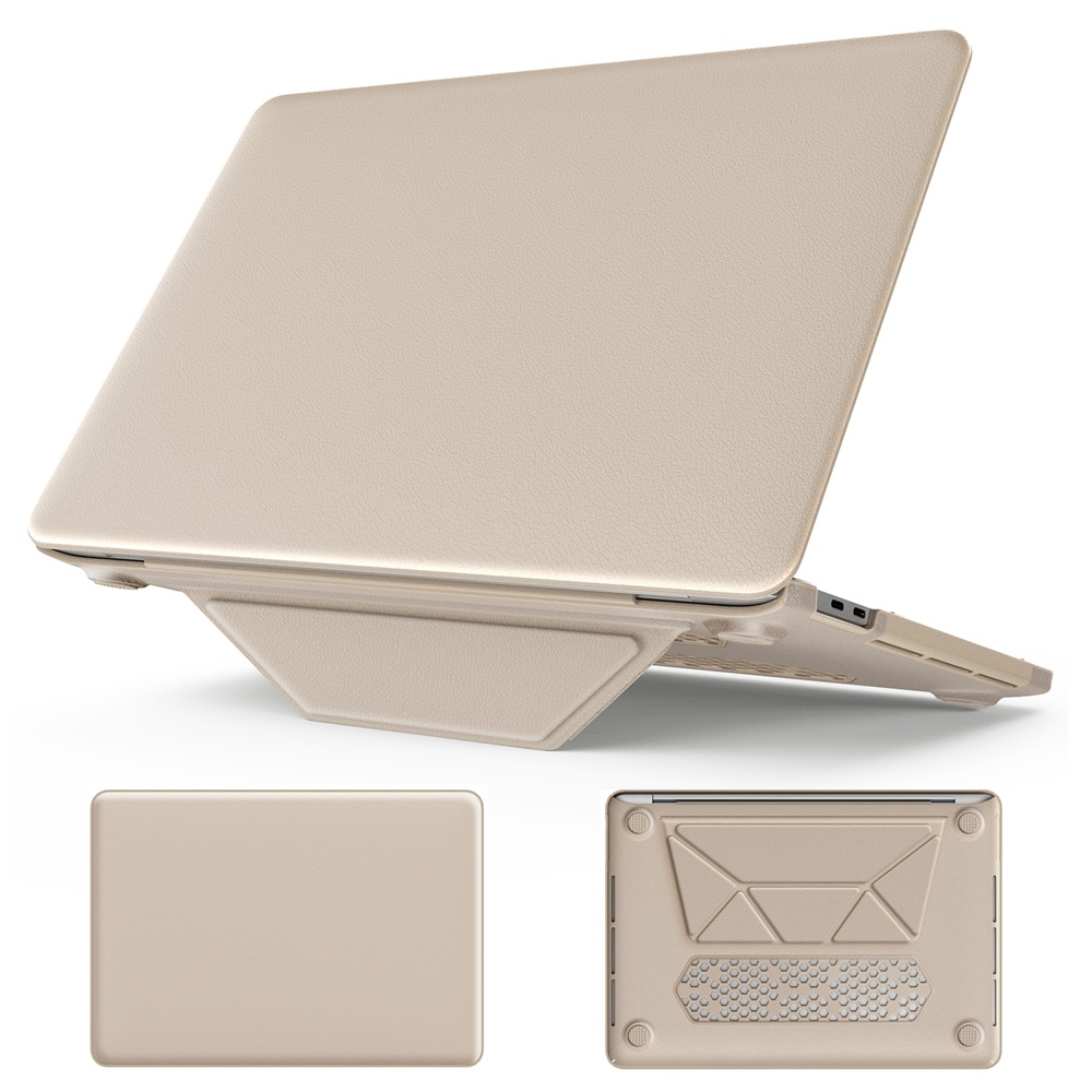 For MacBook Pro 13.3 inch M1 A2338 Business Magnetic Holder PC + PU Laptop Protective Case(Gold) - Shopkiz.com