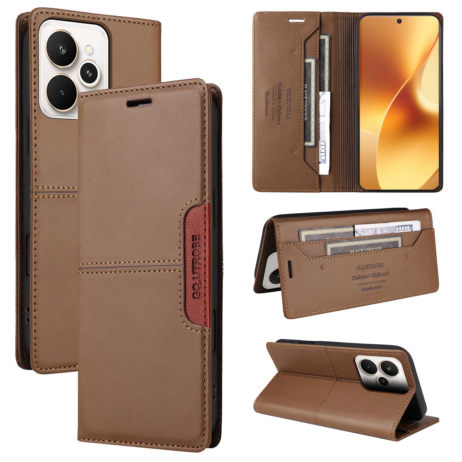 For Realme 15 Pro 5G GQUTROBE G01 RFID Anti-theft Leather Phone Case(Brown) - Shopkiz.com