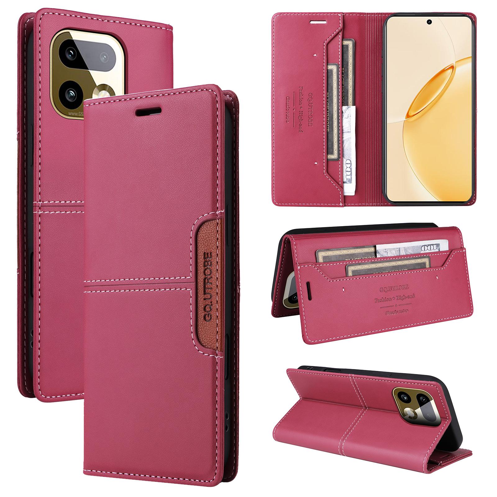 For Realme 16 Pro+ 5G GQUTROBE G01 RFID Anti-theft Leather Phone Case(Red) - Shopkiz.com