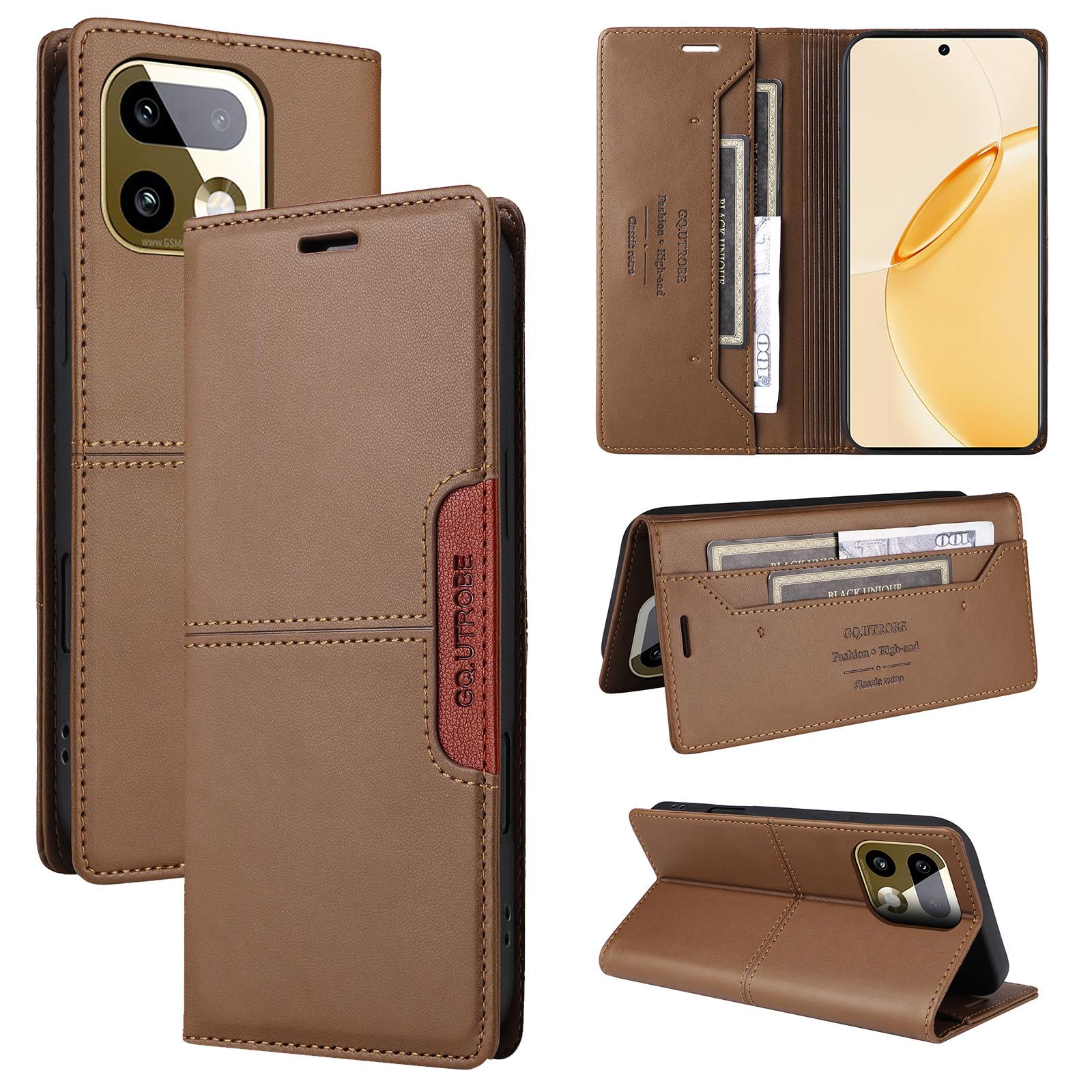 For Realme 16 Pro+ 5G GQUTROBE G01 RFID Anti-theft Leather Phone Case(Brown) - Shopkiz.com