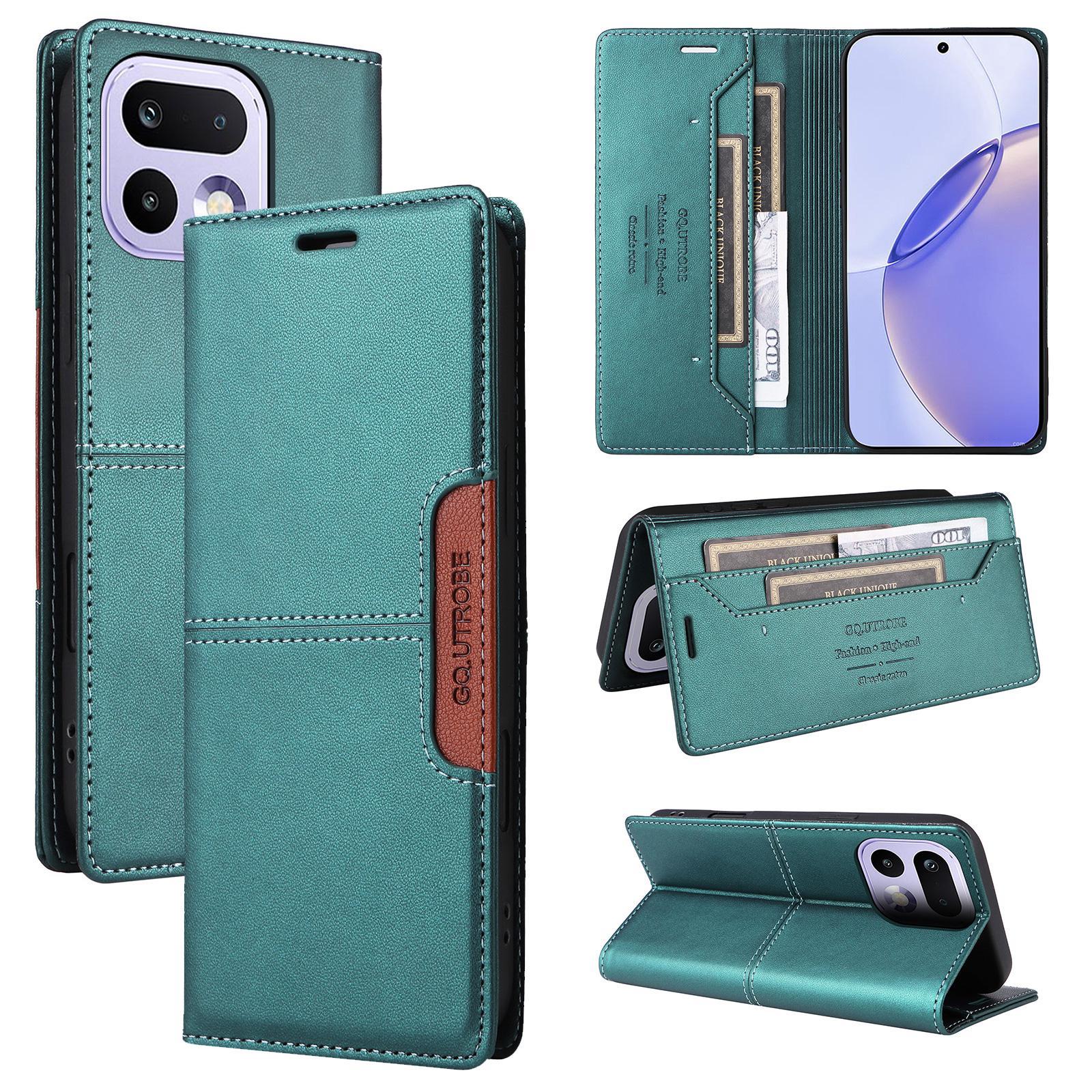 For Realme 16 Pro 5G GQUTROBE G01 RFID Anti-theft Leather Phone Case(Green) - Shopkiz.com