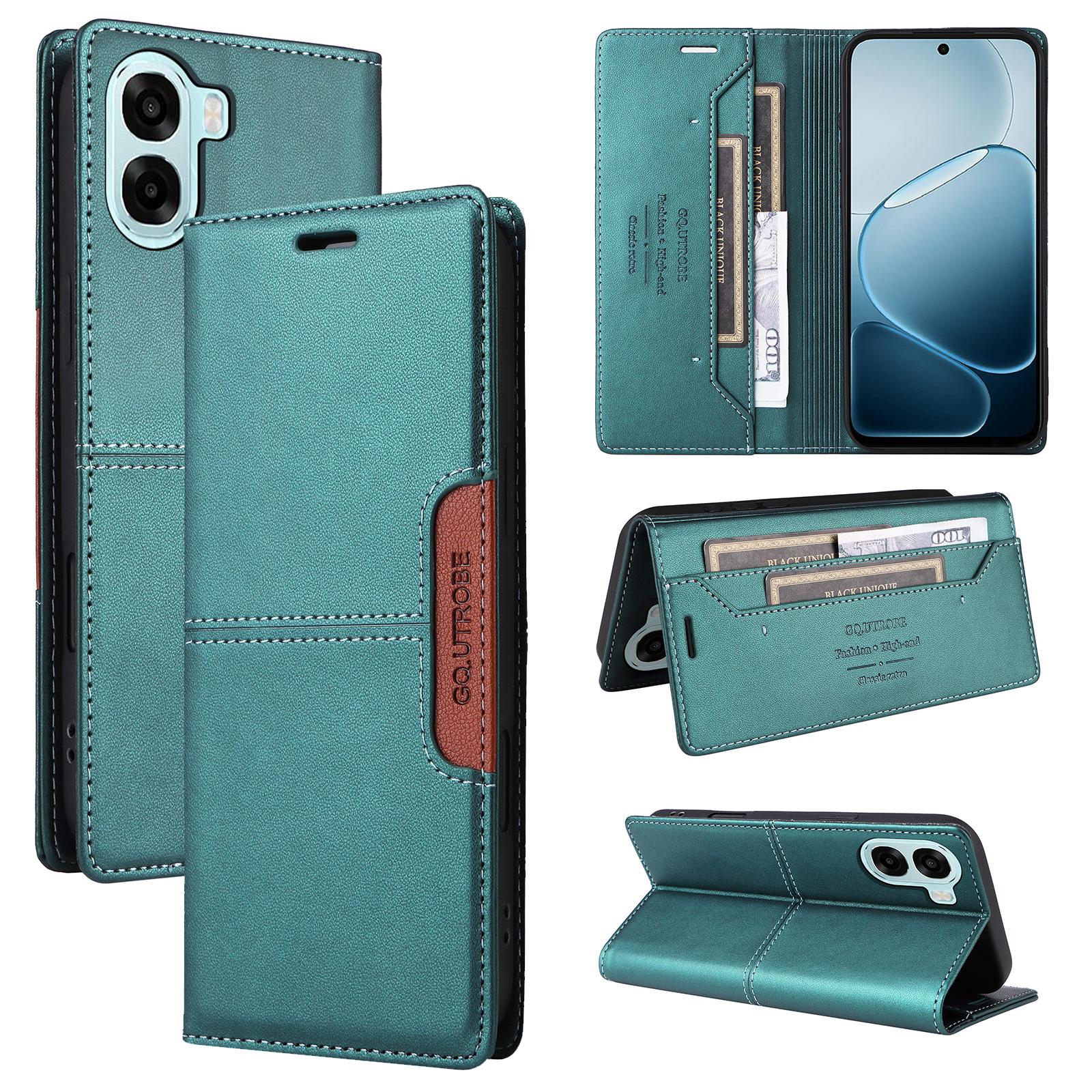 For OPPO A6x 5G/4G GQUTROBE G01 RFID Anti-theft Leather Phone Case(Green) - Shopkiz.com