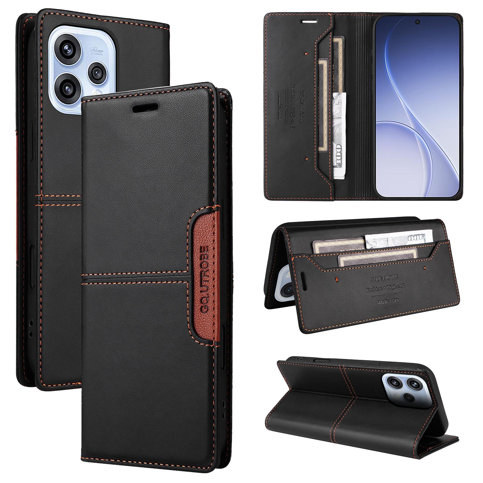 For OPPO Reno15 5G Global GQUTROBE G01 RFID Anti-theft Leather Phone Case(Black) - Shopkiz.com
