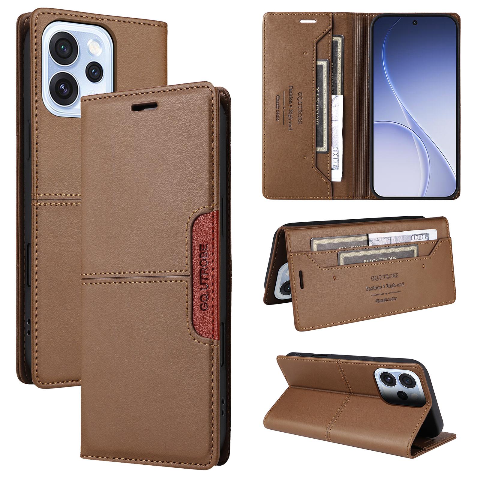 For OPPO Reno15 Pro 5G Global GQUTROBE G01 RFID Anti-theft Leather Phone Case(Brown) - Shopkiz.com