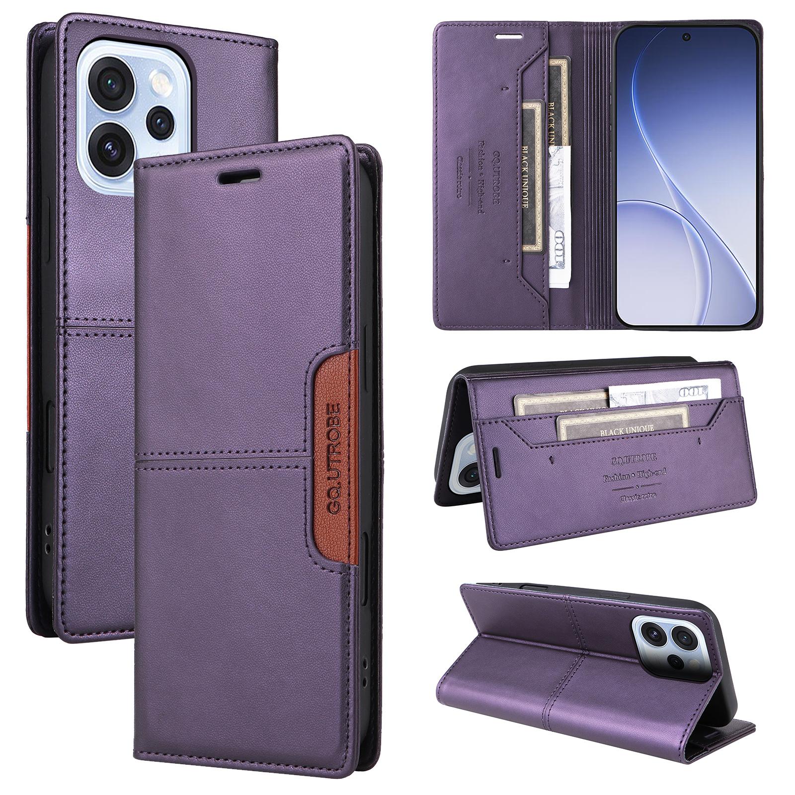 For OPPO Reno15 Pro 5G Global GQUTROBE G01 RFID Anti-theft Leather Phone Case(Purple) - Shopkiz.com
