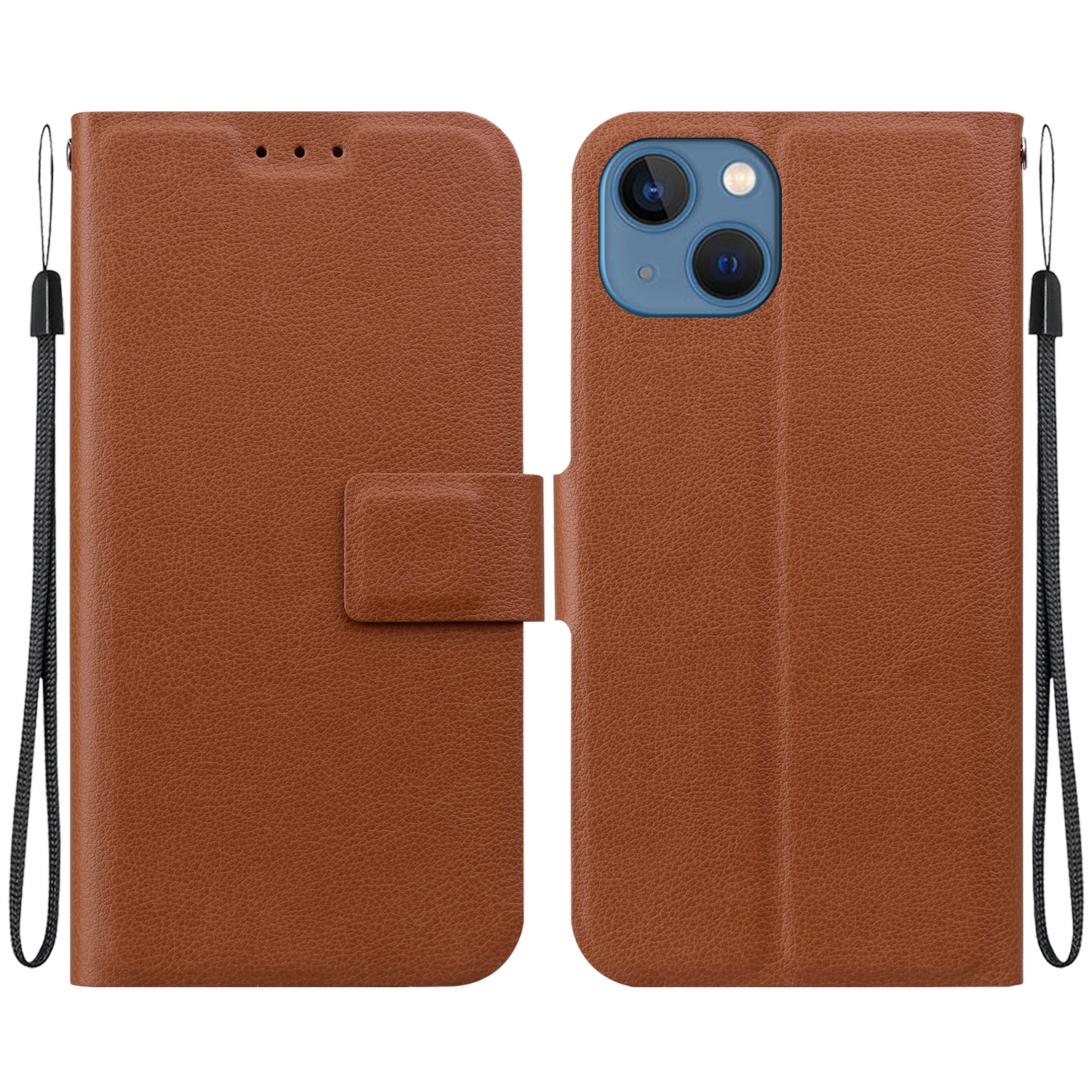 For iPhone 13 Ultra-thin Voltage Magnetic Buckle Leather Phone Case(Brown) - Shopkiz.com