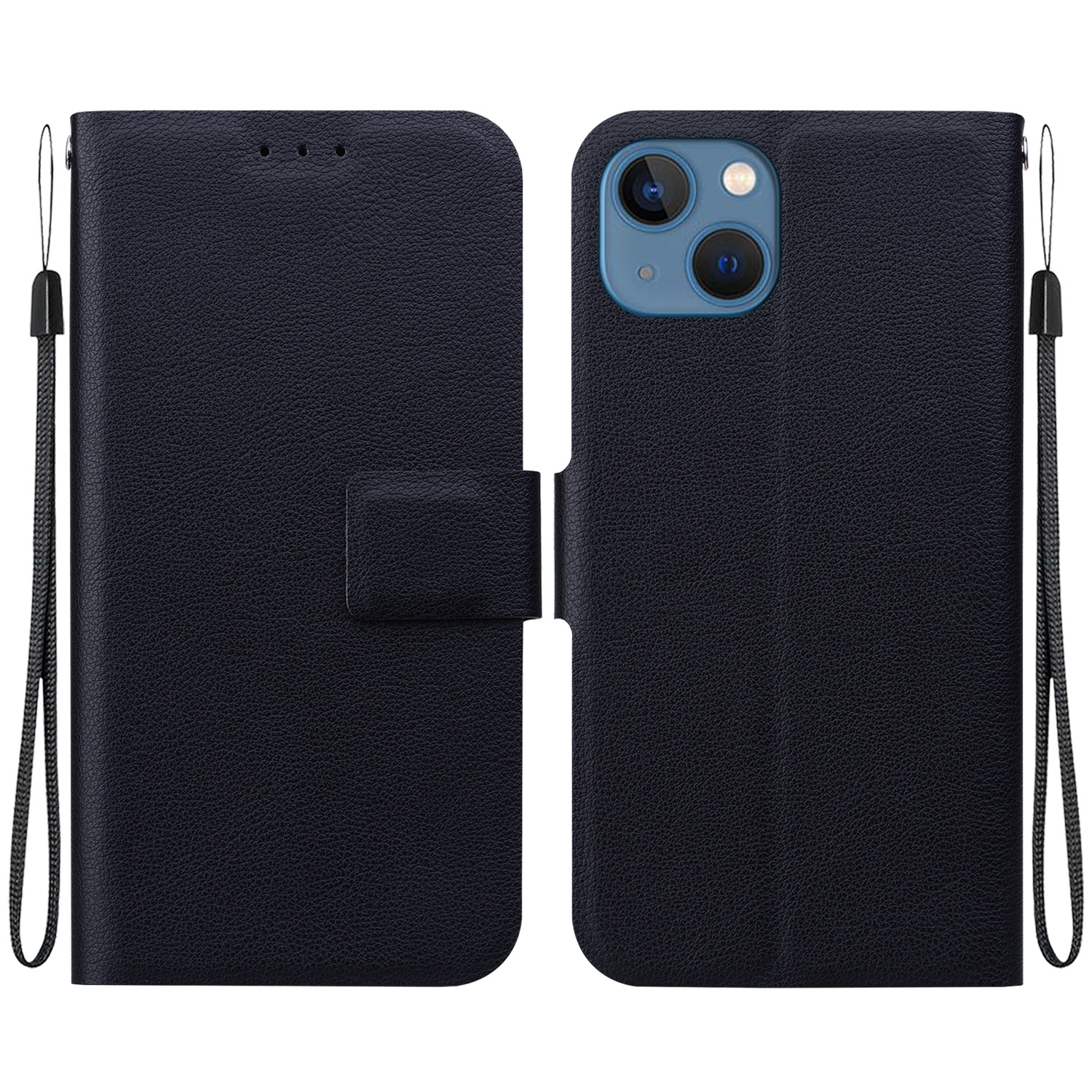 For iPhone 13 Ultra-thin Voltage Magnetic Buckle Leather Phone Case(Black) - Shopkiz.com