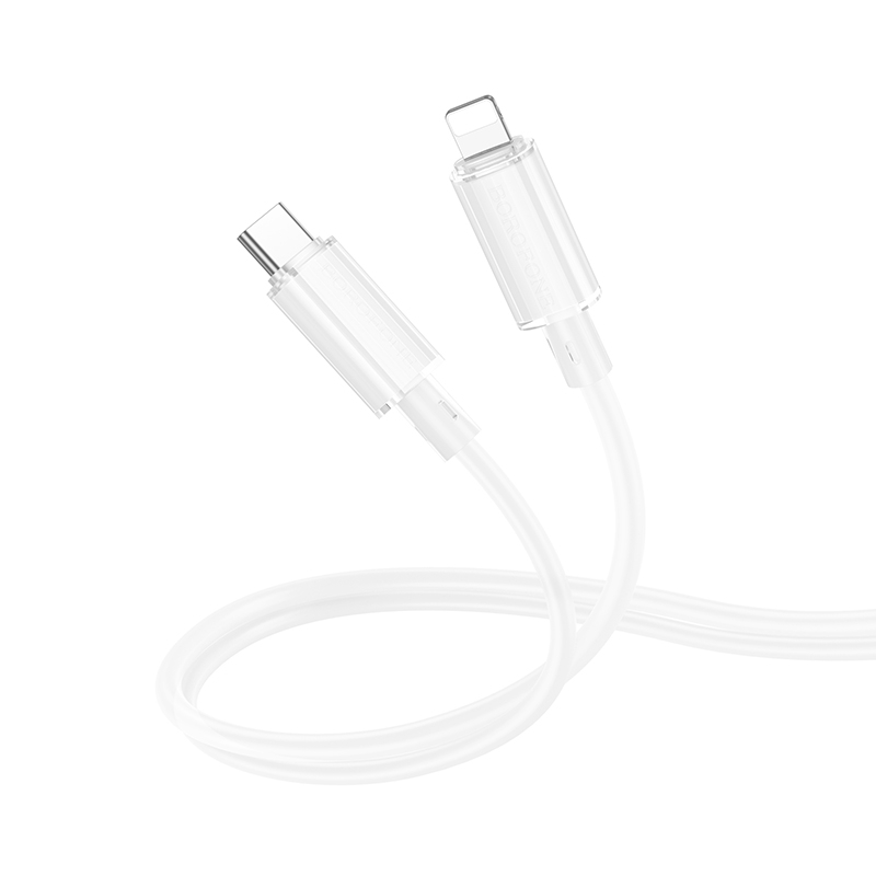 Borofone BX112 Lemon PD 27W Type-C to 8 Pin Data Cable, Length: 1m(White) - Shopkiz.com