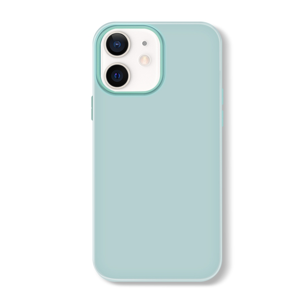 For iPhone 12 Skin Feeling Jelly Series TPU + PC Full Coverage Phone Case(Light Green) - Shopkiz.com