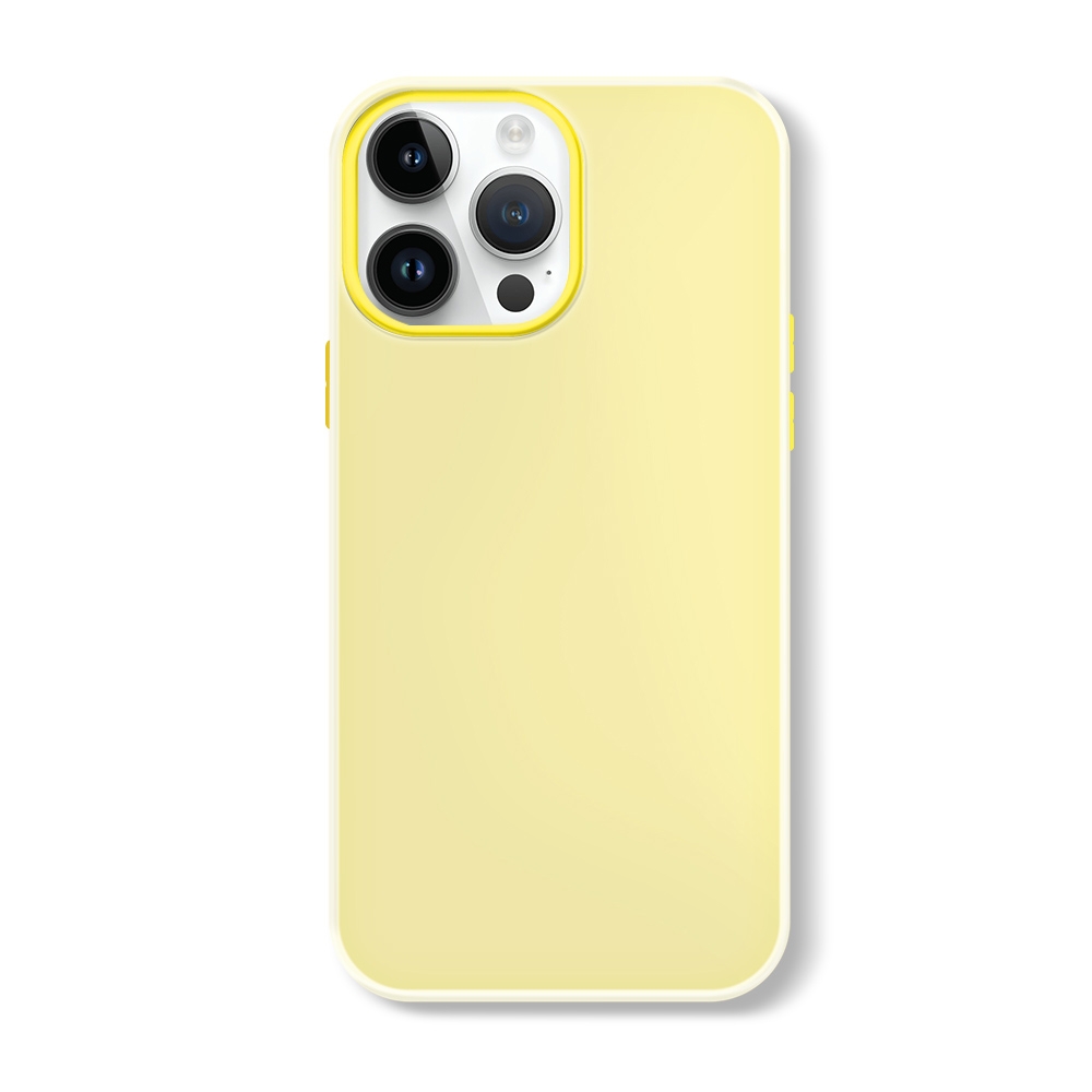 For iPhone 13 Pro Max Skin Feeling Jelly Series TPU + PC Full Coverage Phone Case(Yellow) - Shopkiz.com
