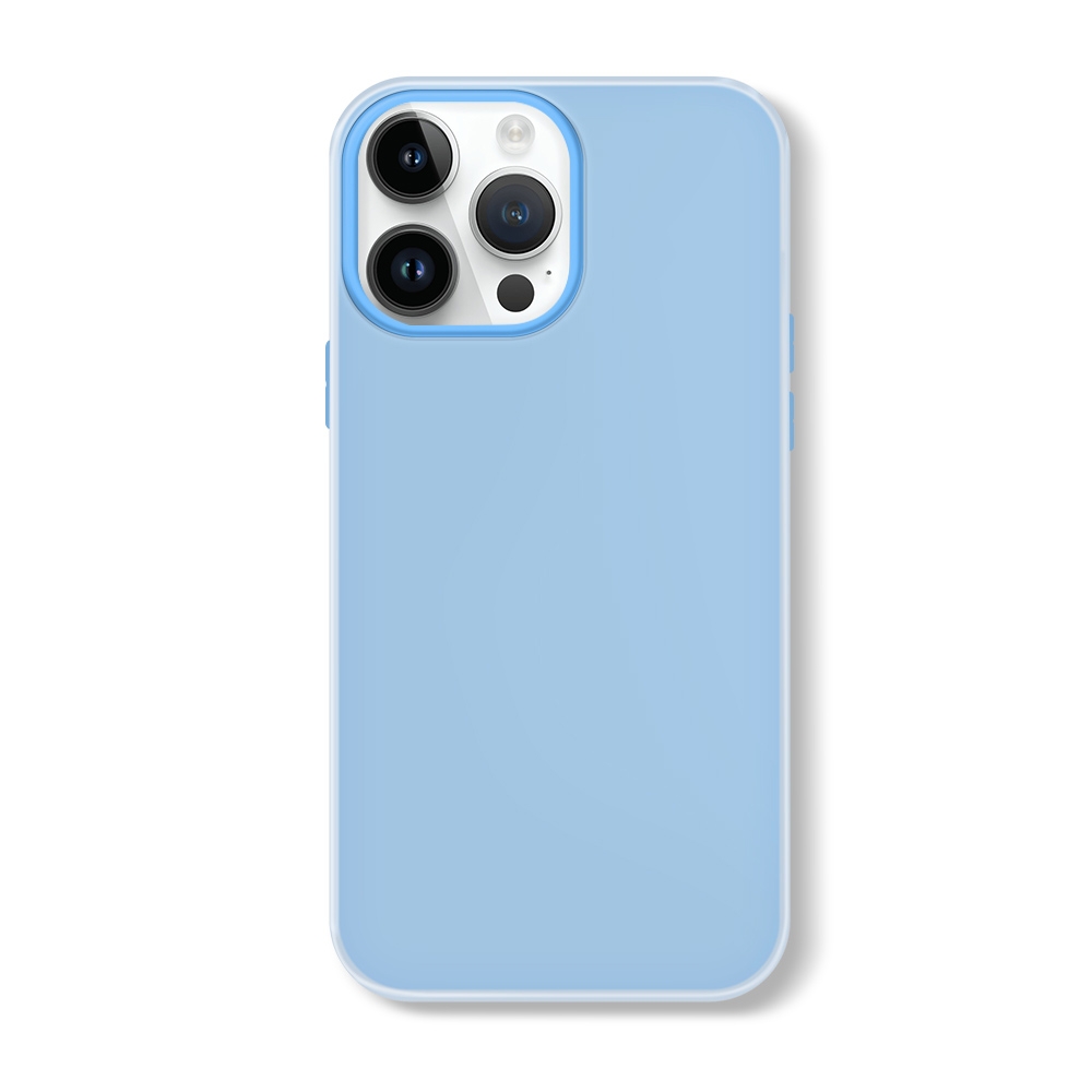 For iPhone 14 Pro Skin Feeling Jelly Series TPU + PC Full Coverage Phone Case(Blue) - Shopkiz.com