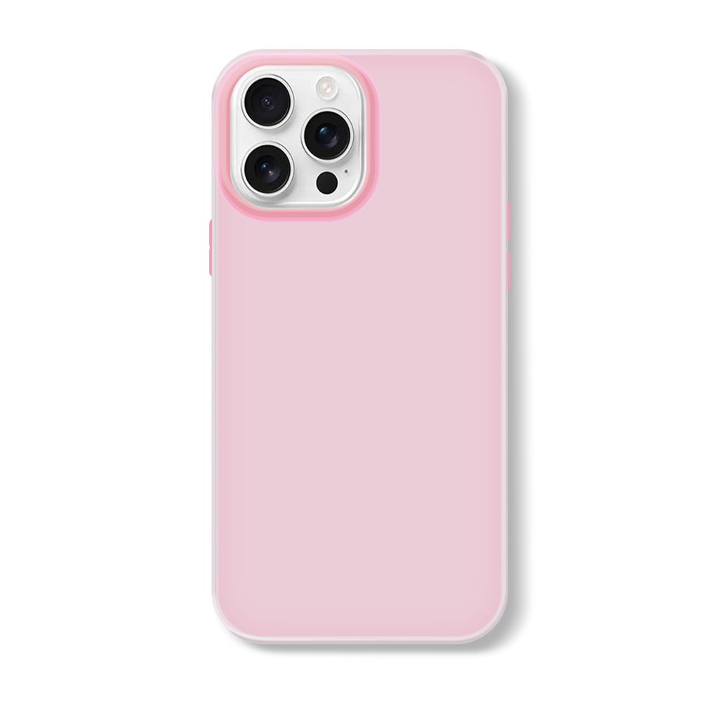 For iPhone 16 Pro Max Skin Feeling Jelly Series TPU + PC Full Coverage Phone Case(Pink) - Shopkiz.com