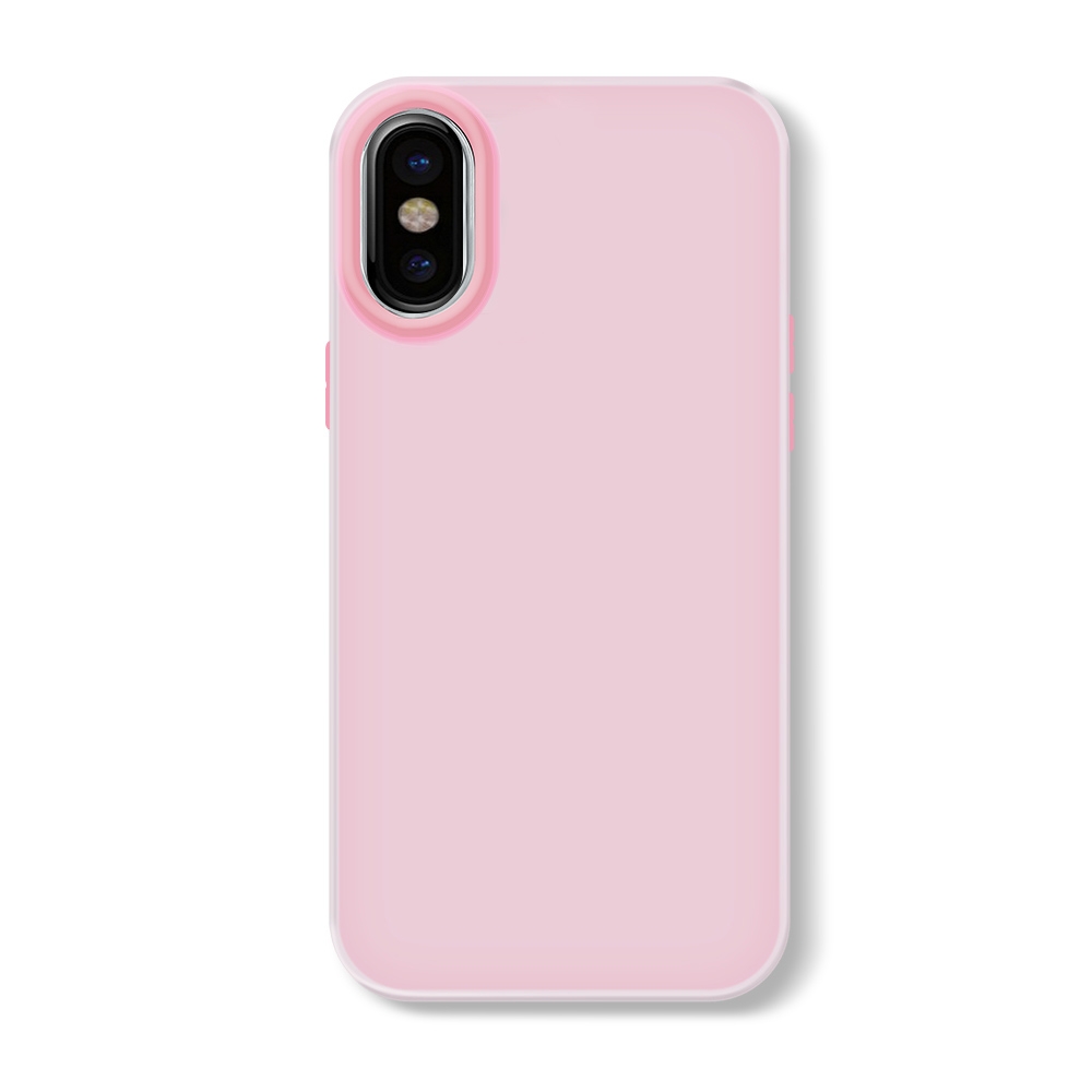 For iPhone X / XS Skin Feeling Jelly Series TPU + PC Full Coverage Phone Case(Pink) - Shopkiz.com