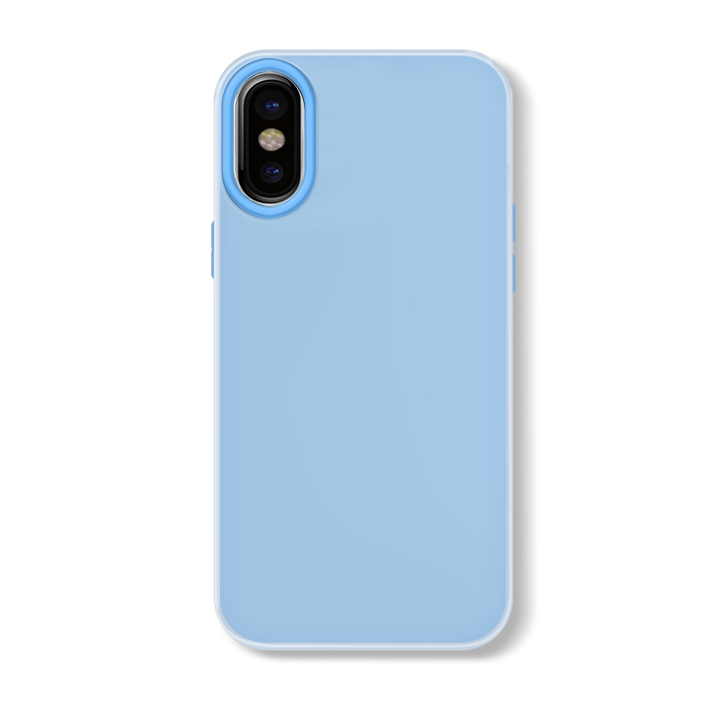 For iPhone X / XS Skin Feeling Jelly Series TPU + PC Full Coverage Phone Case(Blue) - Shopkiz.com