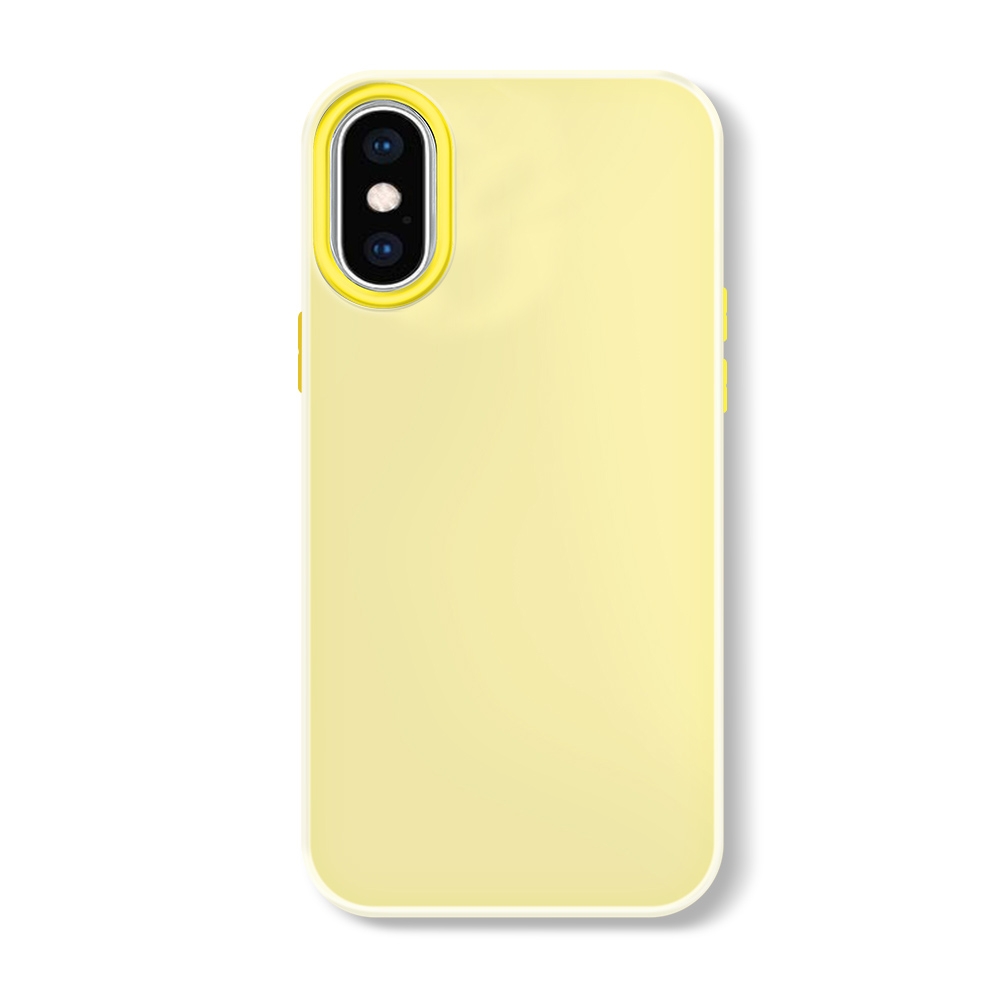 For iPhone XS Max Skin Feeling Jelly Series TPU + PC Full Coverage Phone Case(Yellow) - Shopkiz.com